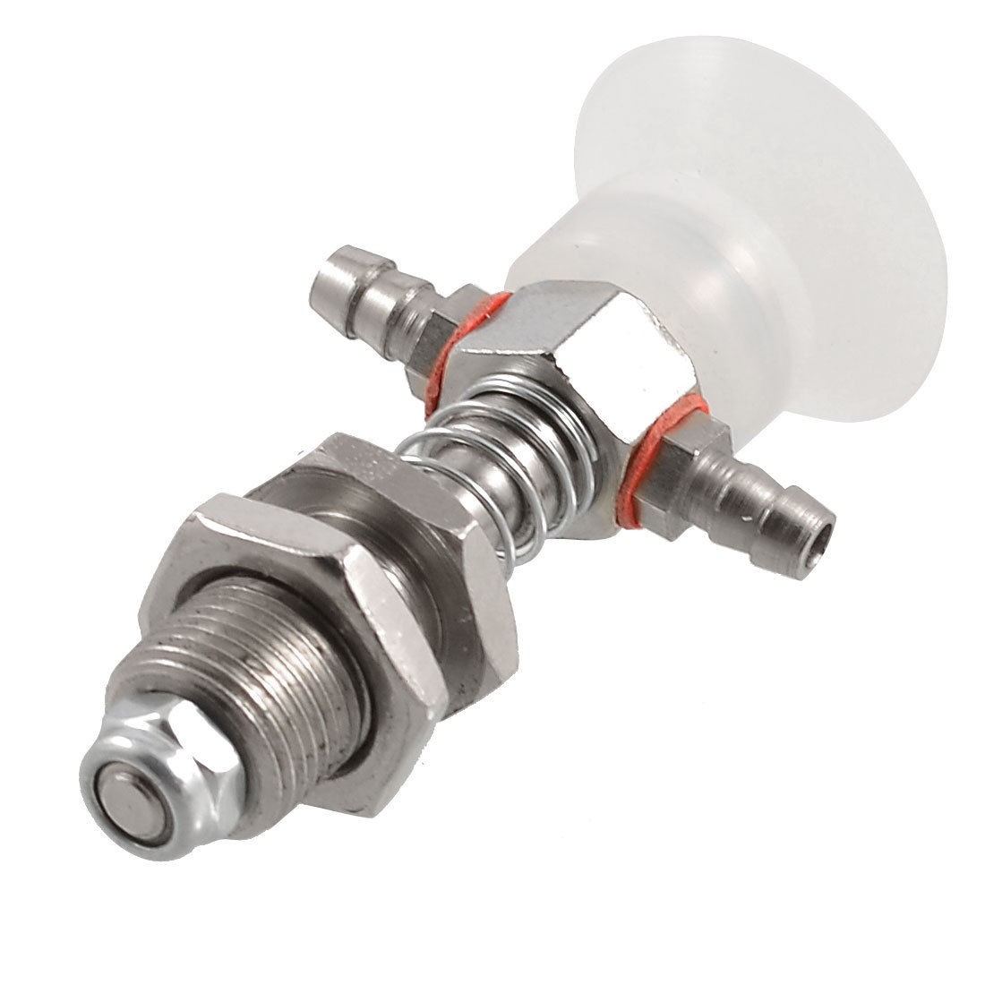 Metal Air Tube Connected 25mm Dia Clear White Silicone Vacuum Suction Cup