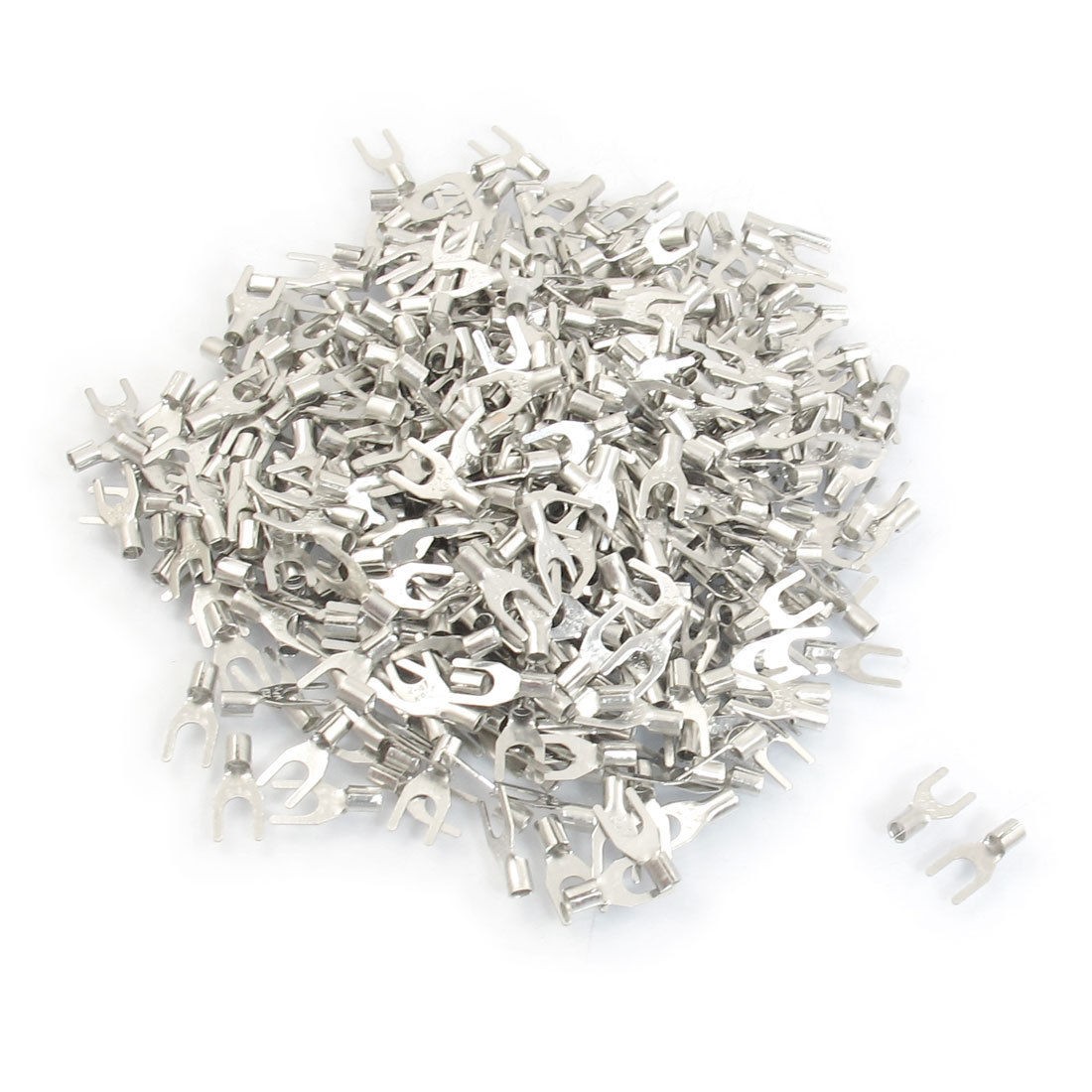 1000 Pcs SNB2 4M AWG 16 14 Non Insulated Fork Terminals Connectors