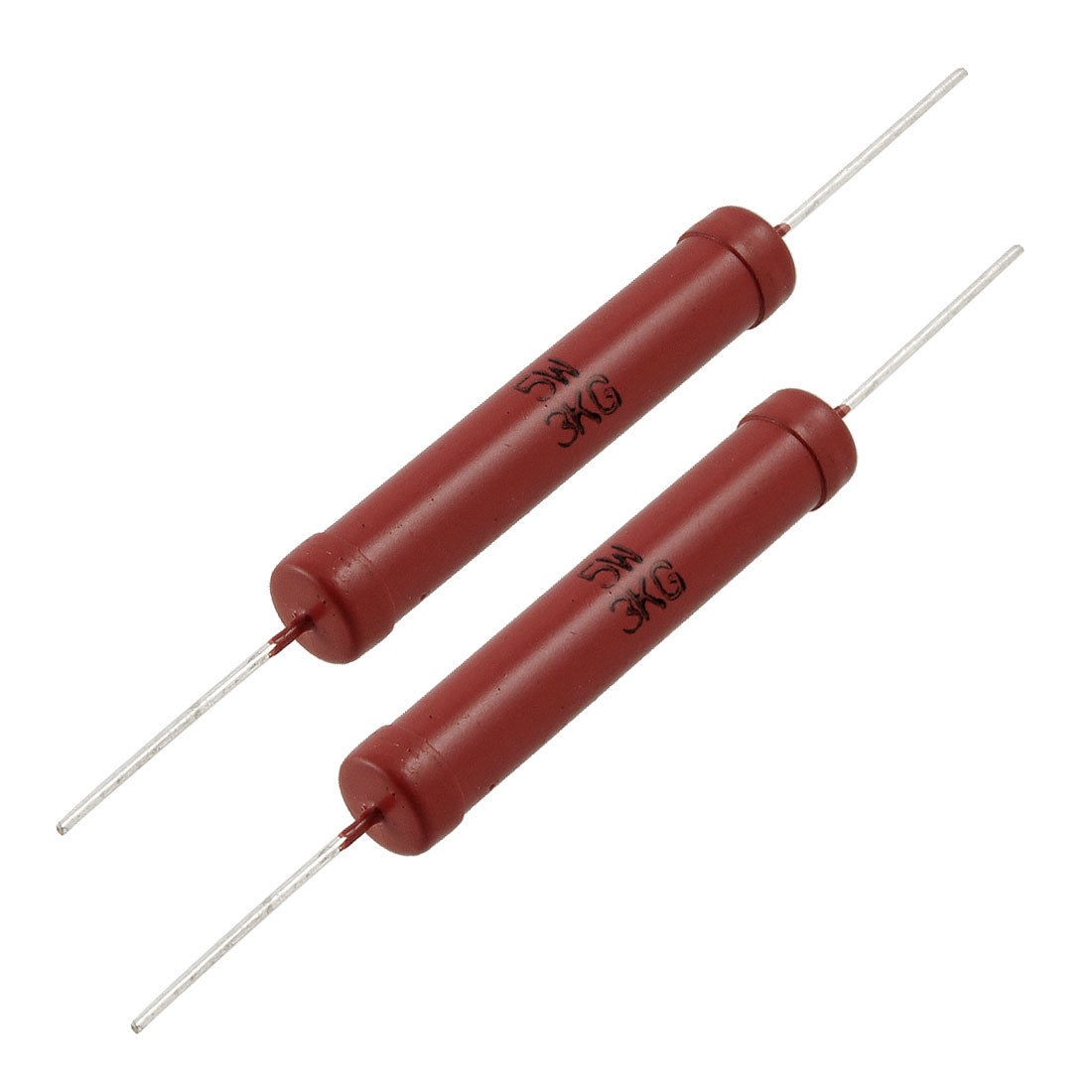 2 x 5W Power Rating 3K Ohm 2% Glass Glaze High Voltage Resistor