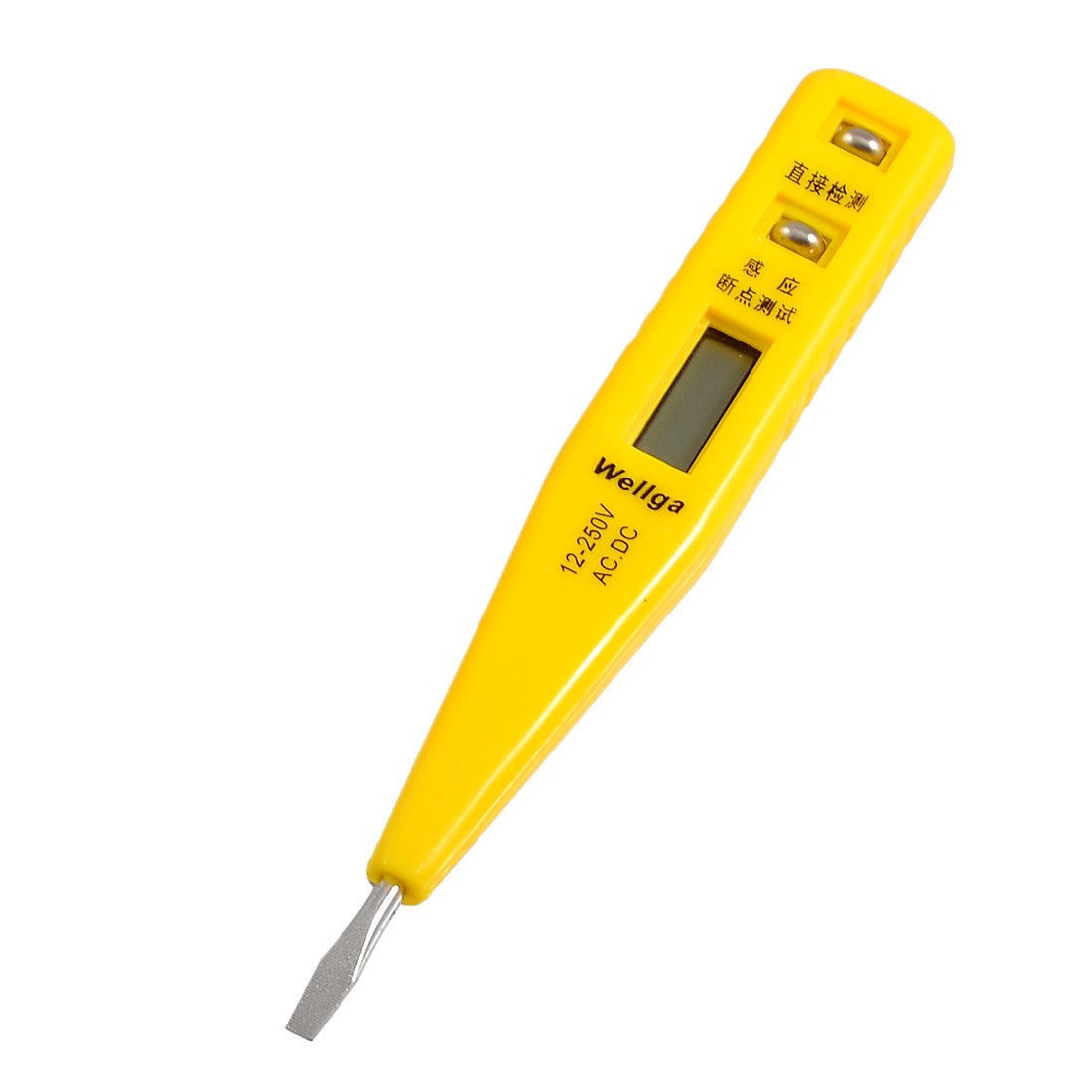 AC/DC 12-250V Digital Voltage Tester Detection Yellow Shell Clip