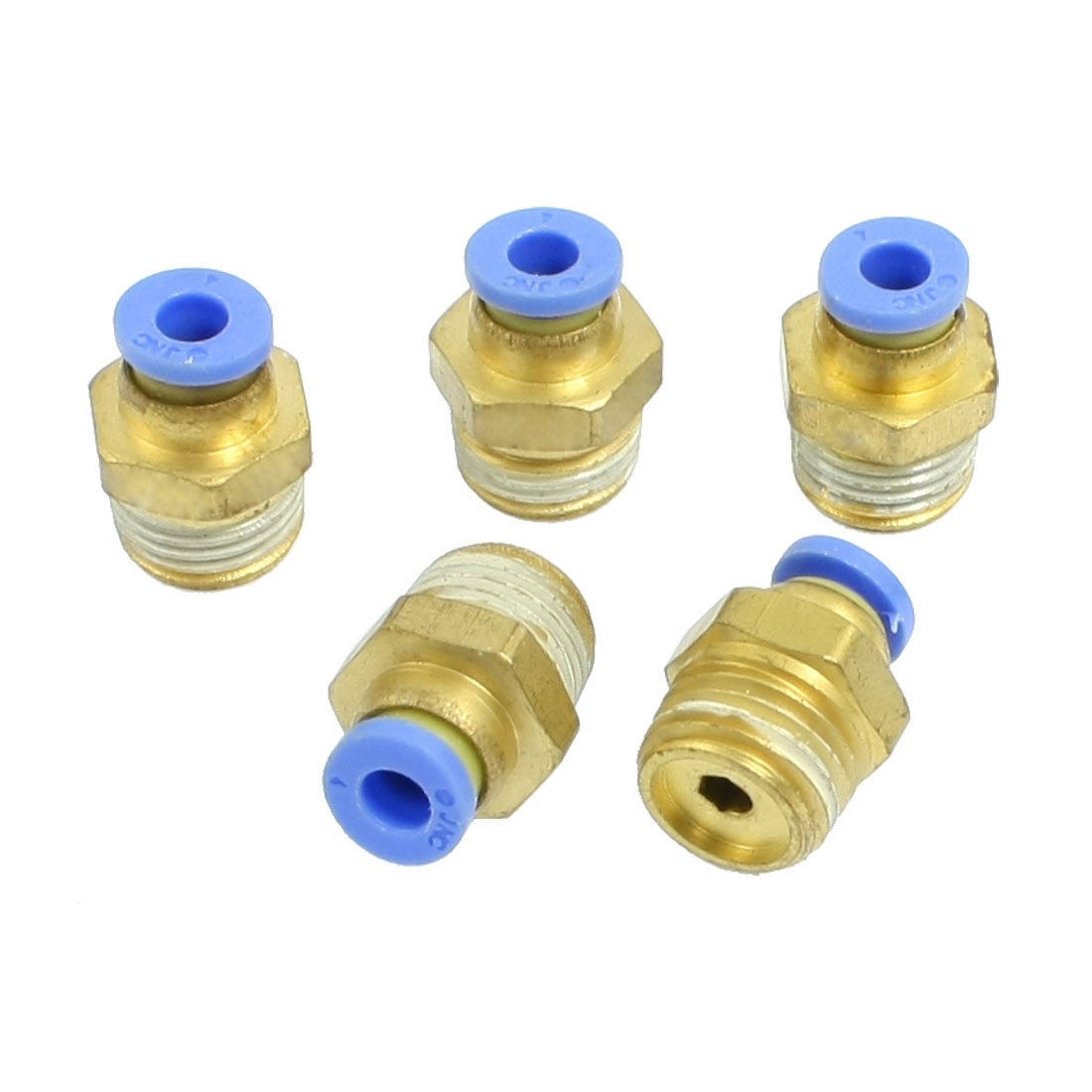 5 Pcs 4mm OD Tube to 13mm Male Thread Pneumatic Connector Quick Fitting