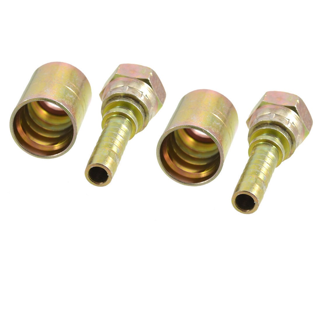 2 Sets  3/8" PT Thread Hydraulic Flat Hose End Adapters Oil Pipe Connectors