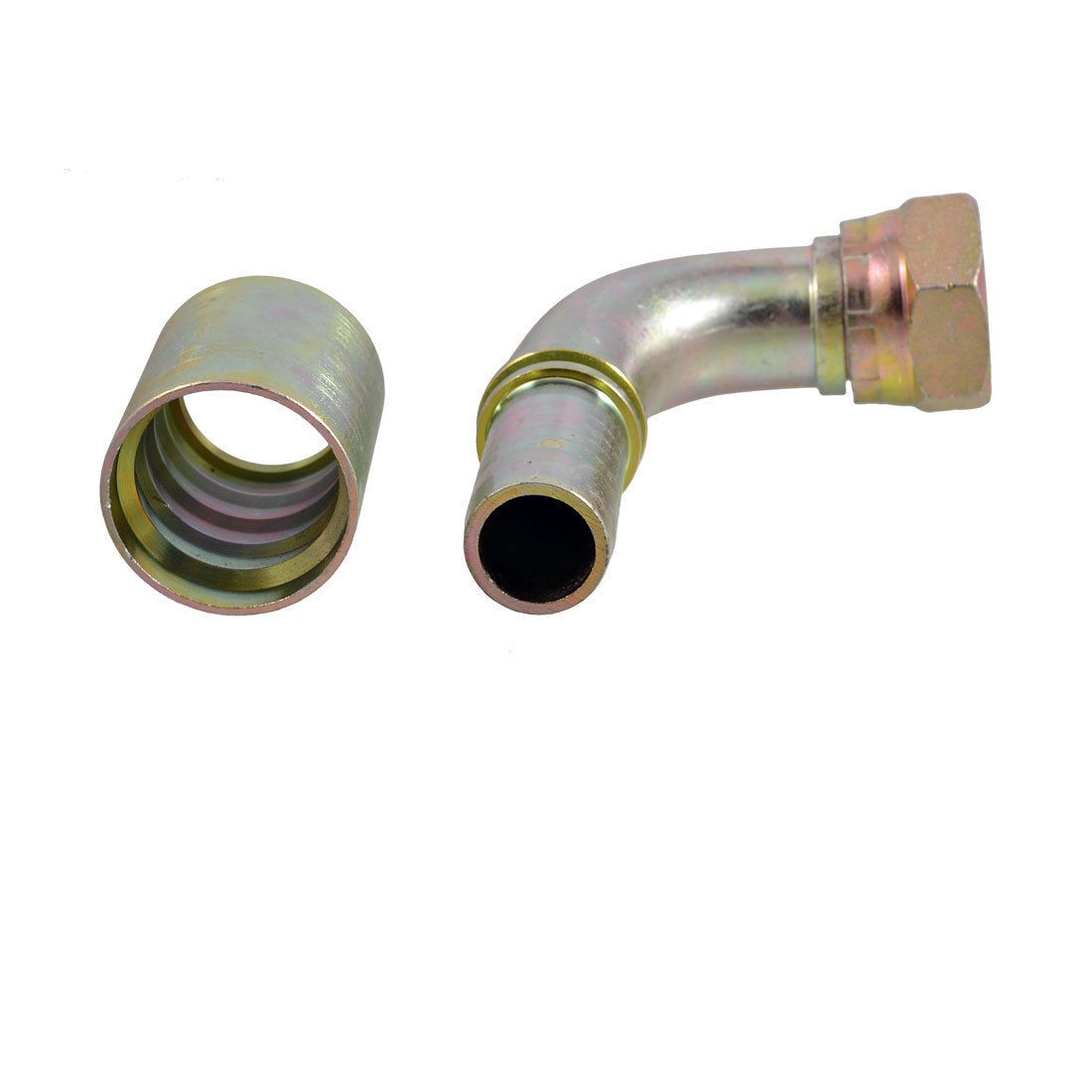 2pcs Hydraulic 1/4" PT Thread 90 Degree Cone End Oil Pipe Fittings Connectors