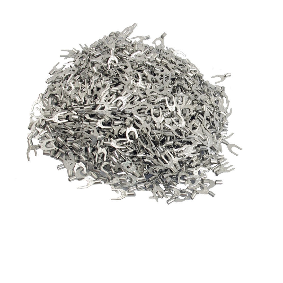 1000 Pcs SNB1 25 5S 2mm Dia Bolt Non Insulated Fork Terminals Connectors
