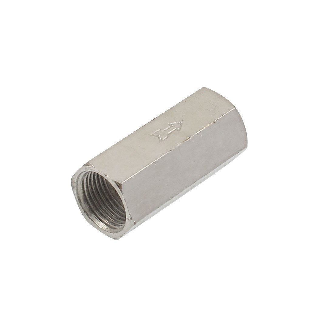 3/8" PT Famale Thread Silver Tone Metal One Way Check Valve