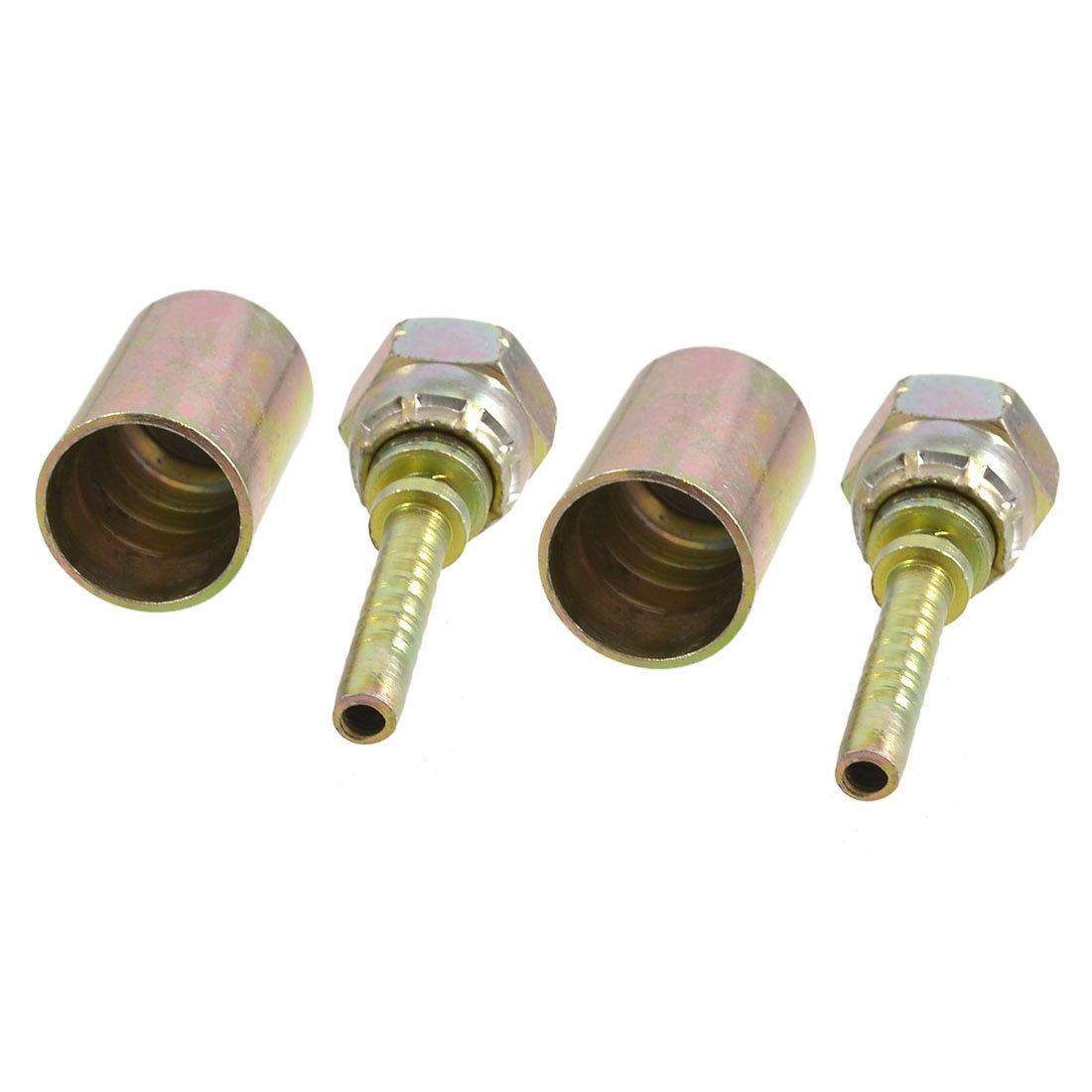 2x Hydraulic Fittings 1/4" PT Thread Flat End High Pressure Oil Pipe Connectors