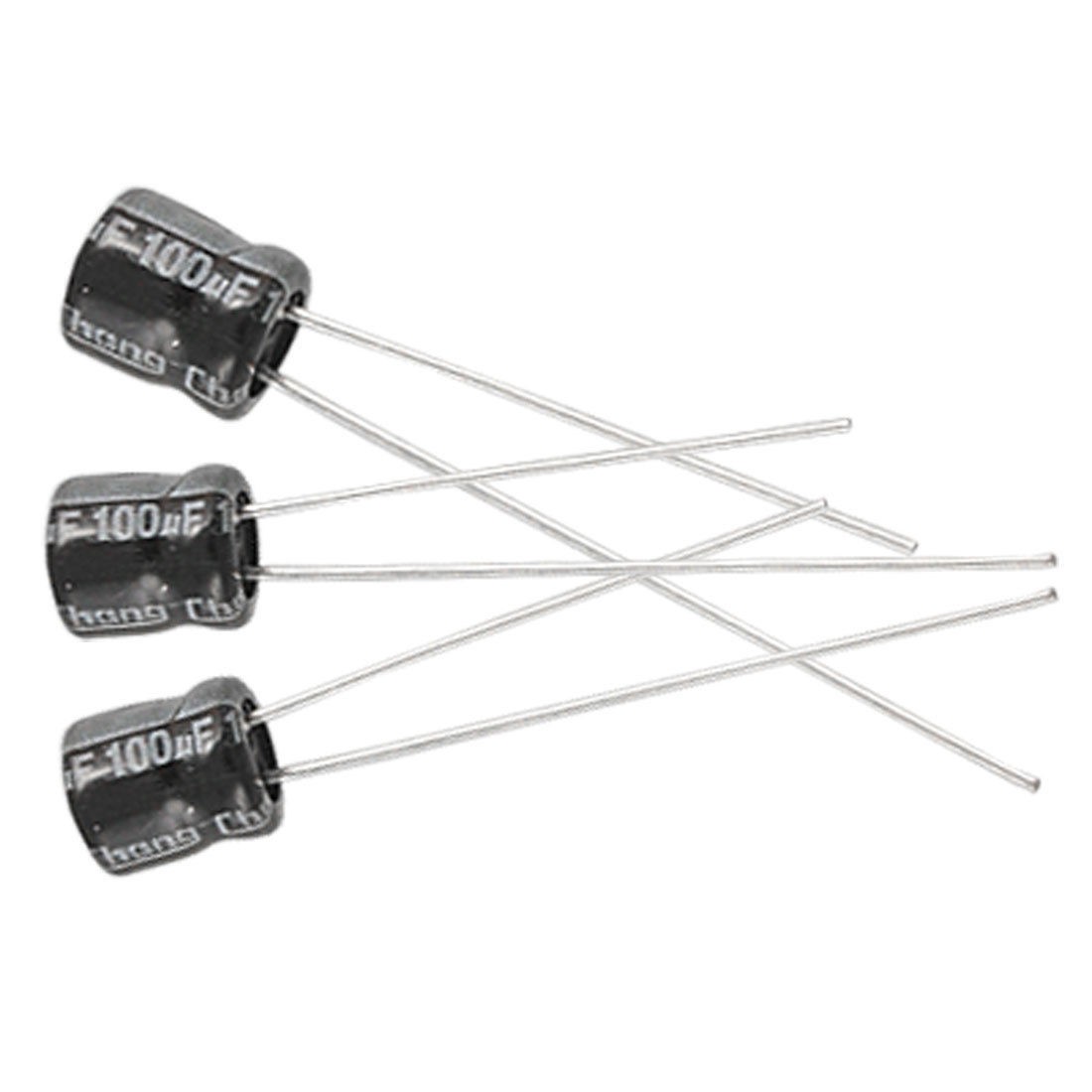 100 Pcs 5 x 5mm 100uF Polarized Electrolytic Capacitors