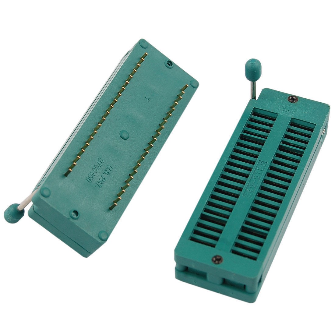2 Pcs 40 Poles Double Row Pitch DIP Test Socket Block Green