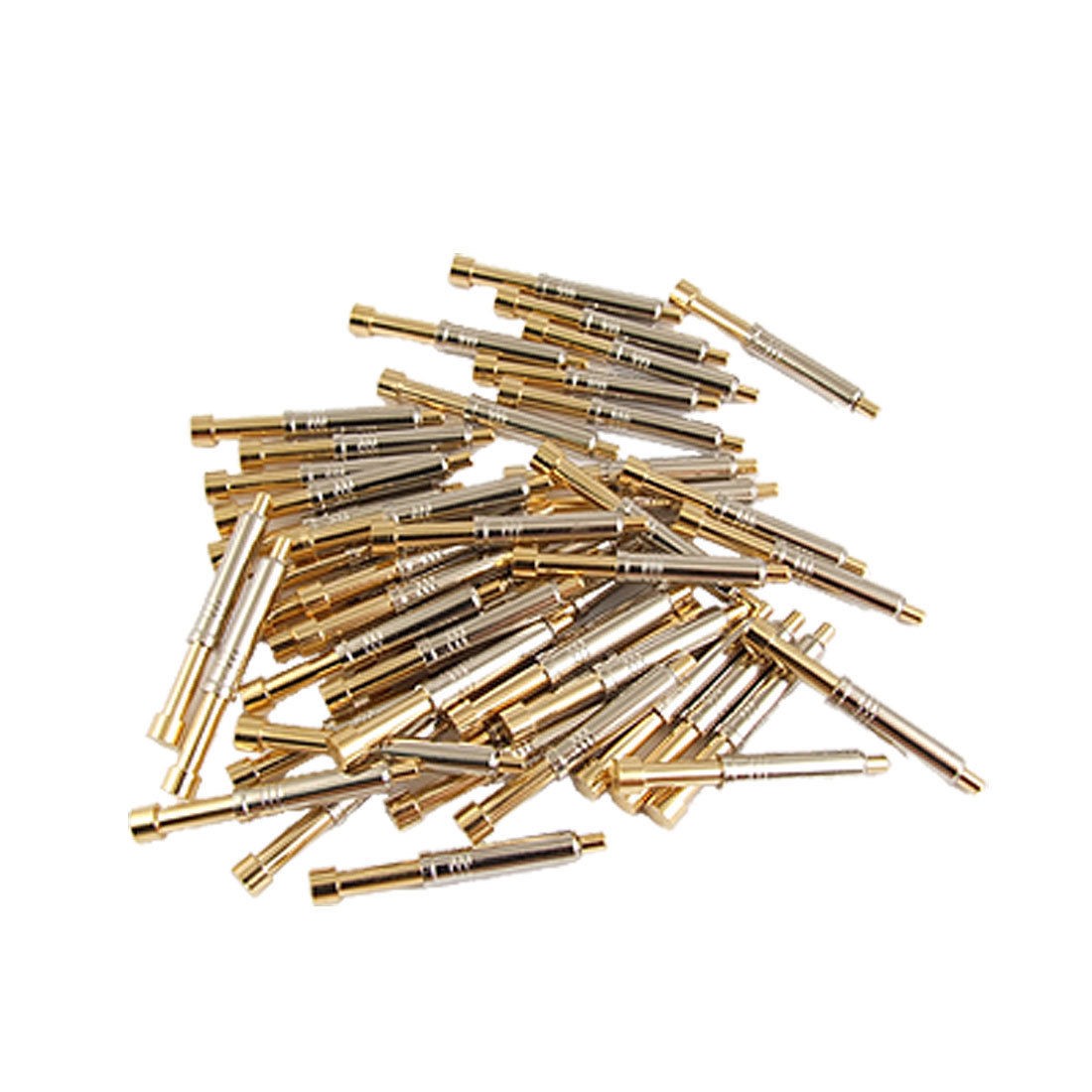 50 Pcs 5mm Flat Tipped Barreled Spring Test Probes Pin