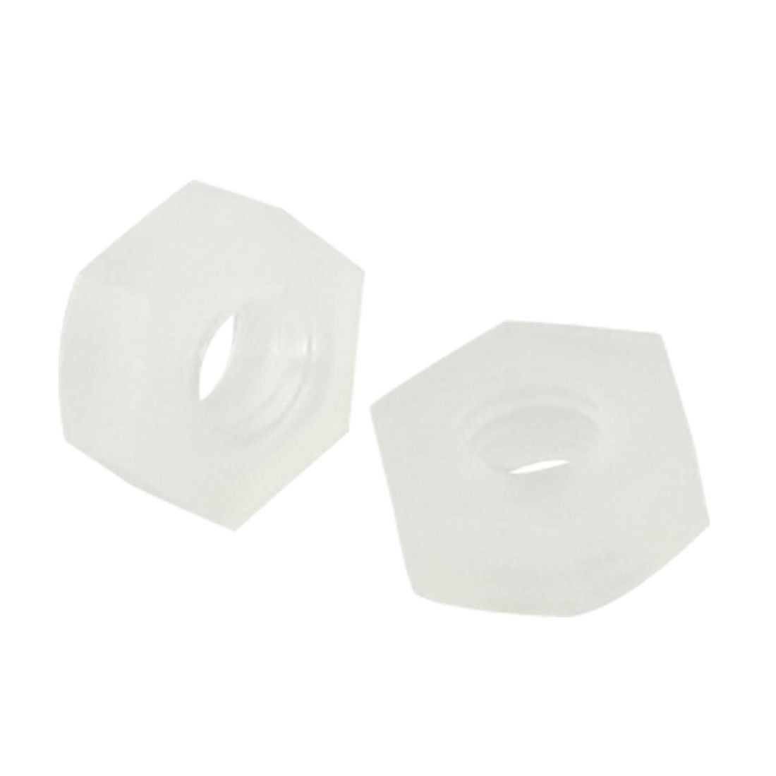 100 Pcs Plastic Hex Hexagonal Insulated Fastener Nut White