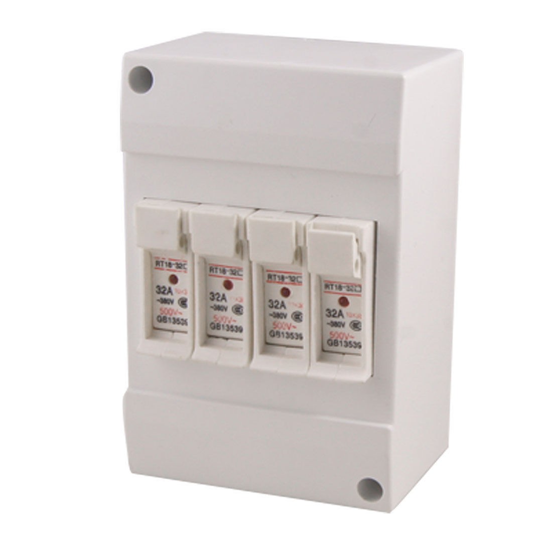 AC 380V 32A 10 x 38mm Cylindrical Fuse Holder RT18-32 4P with LED