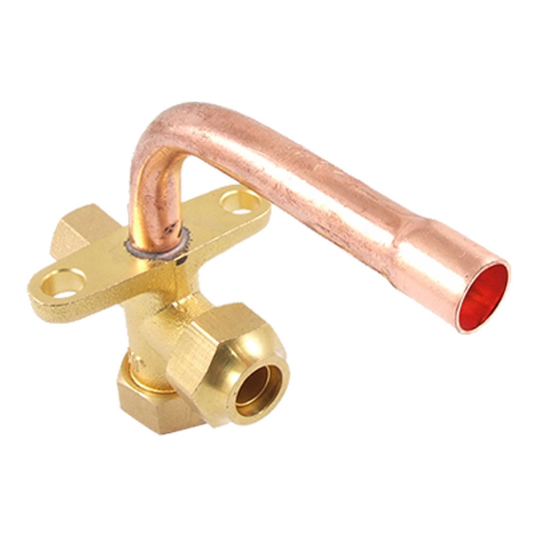 Air Conditioner 5mm Diameter Hex Inlet 3 Way Split Valve Brass Tone