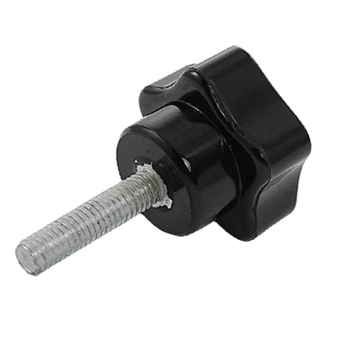 6mm Male Thread Diameter Screw On Type Star Knob Black