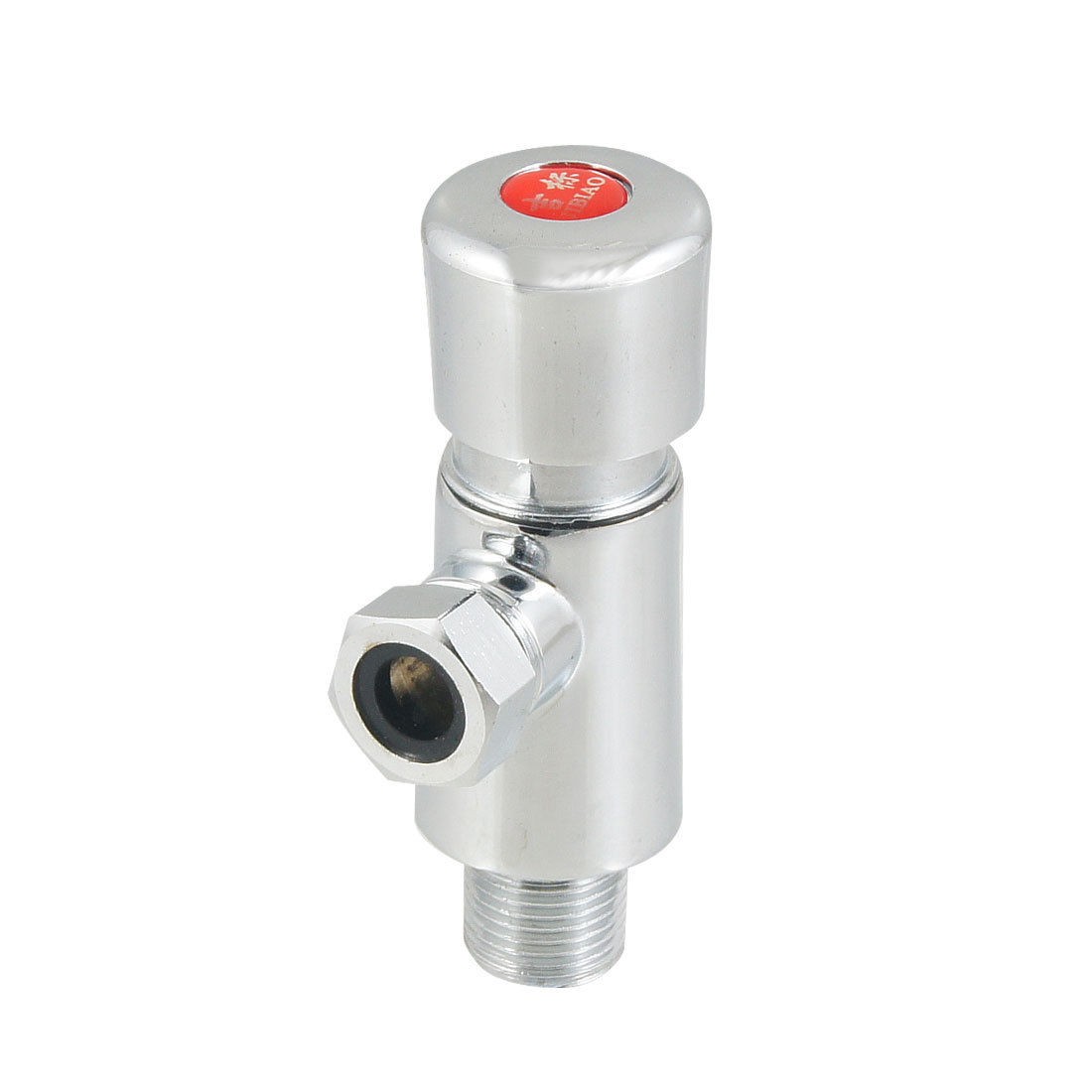 Silver Tone PT 1/2" Male Thread Push Button Type Toilet Flush Valve