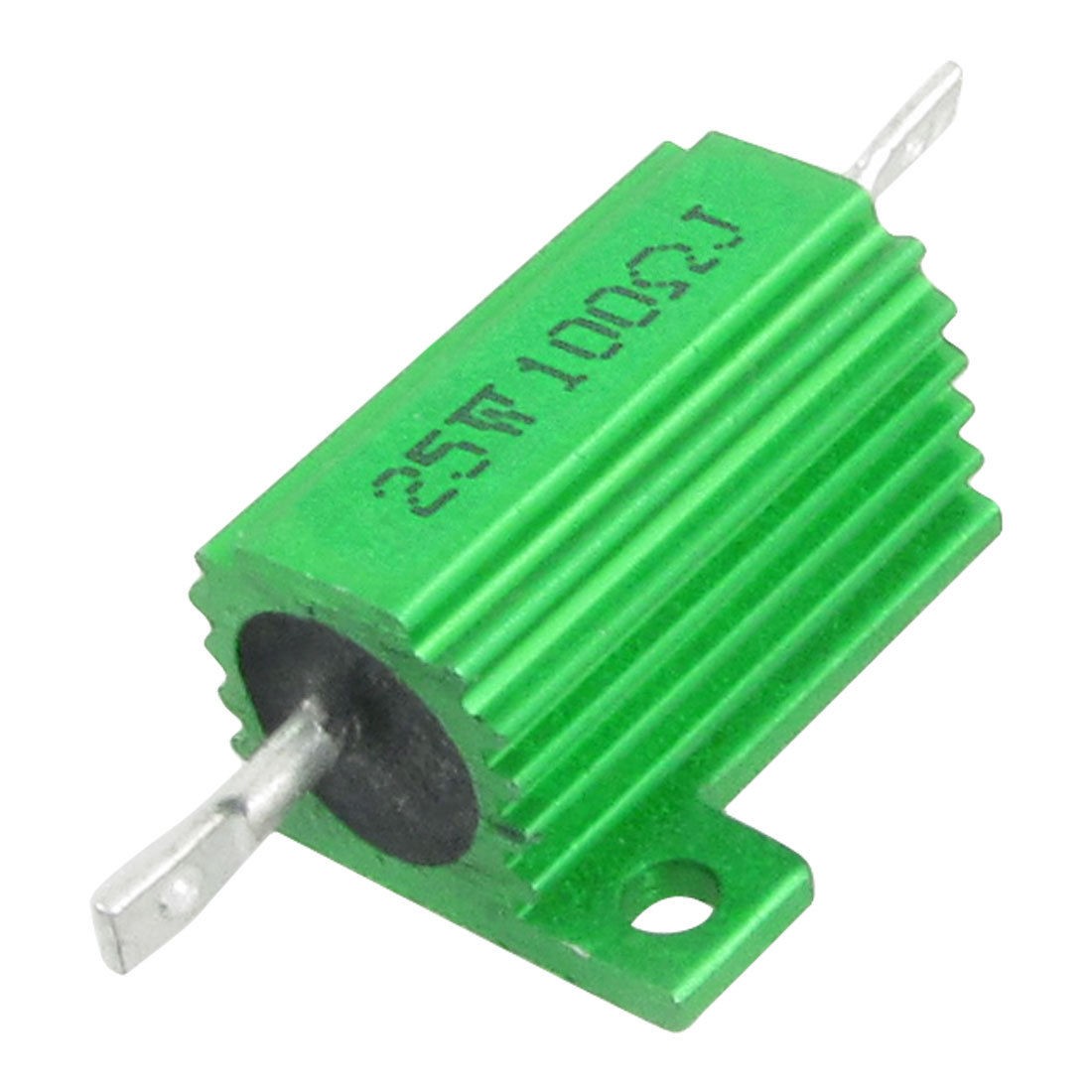 Green 25W Watt 100 Ohm 5% Aluminum Housed Wire Wound Resistor