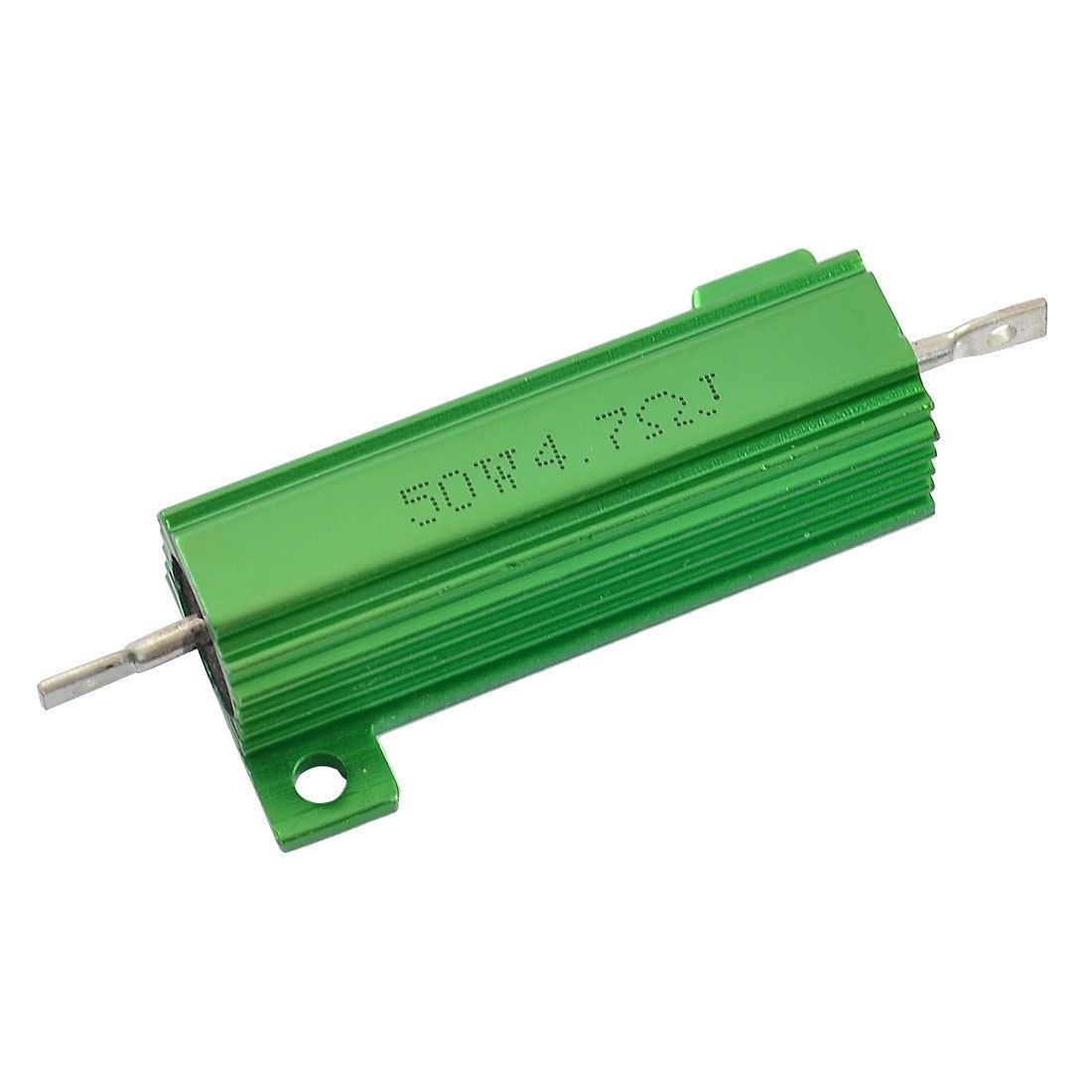 50W 4.7 Ohm Chassis Mounted Aluminum Case Wirewound Resistor Green