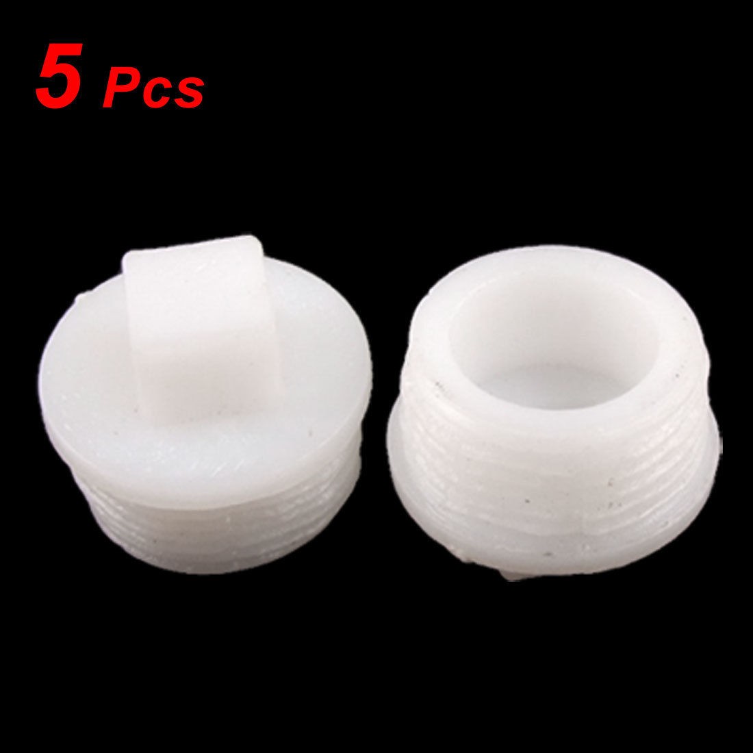 Water Pipeline White Plastic Male Pipe End Plug Fitting 5 Pcs