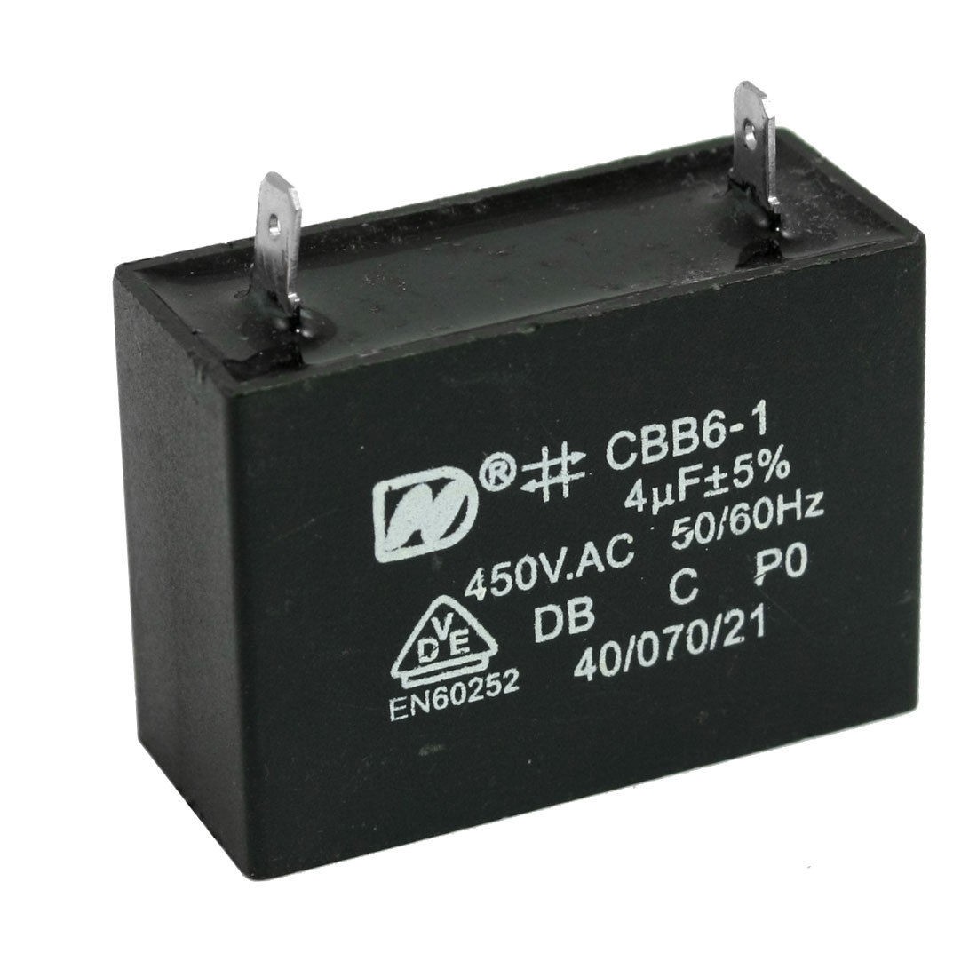 CBB6-1 4uF 5% 450VAC Polypropylene Film Motor Run Capacitor