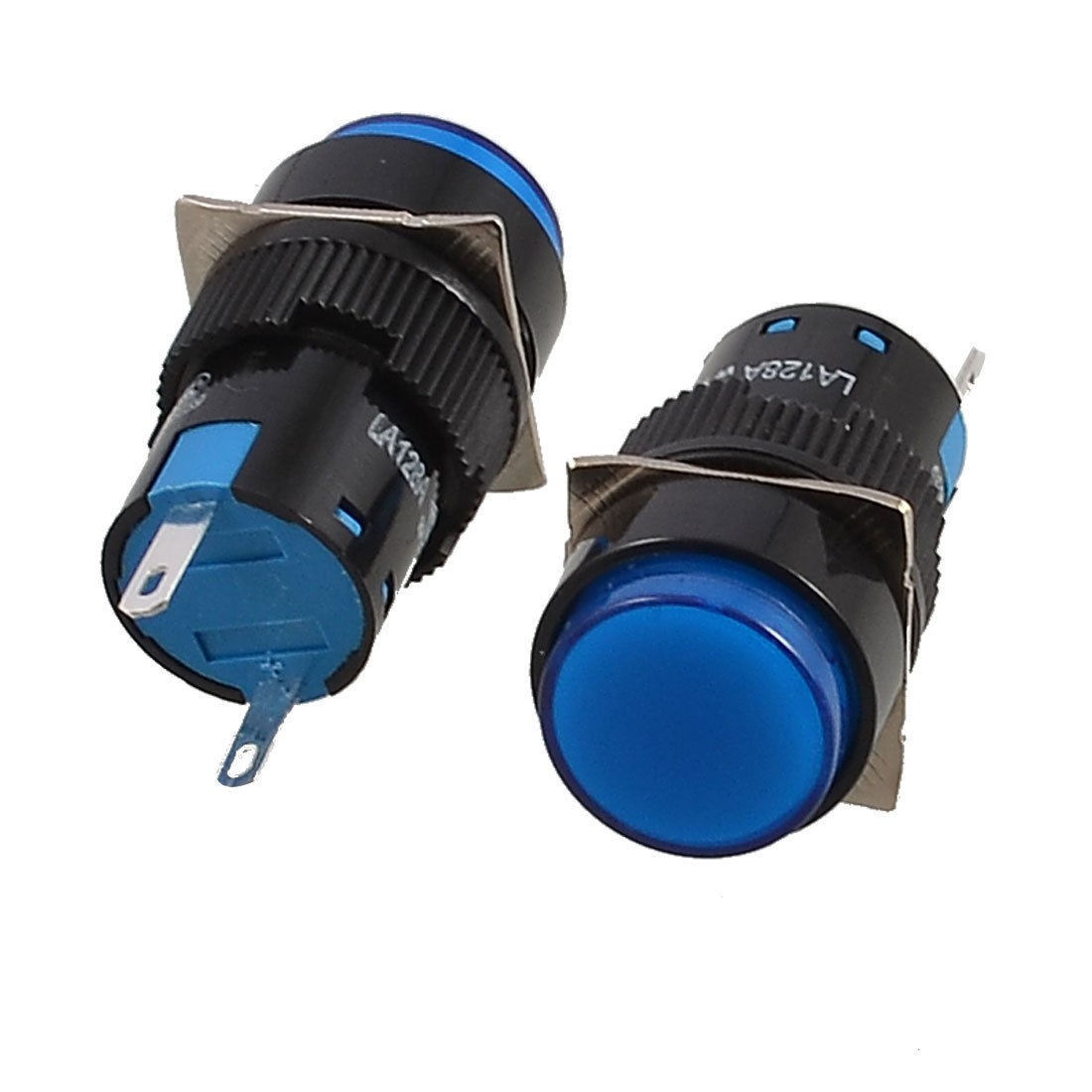 DC 24V Panel Mount Blue Indicator Abnormal Signal Light Pilot Lamp 2 Pcs