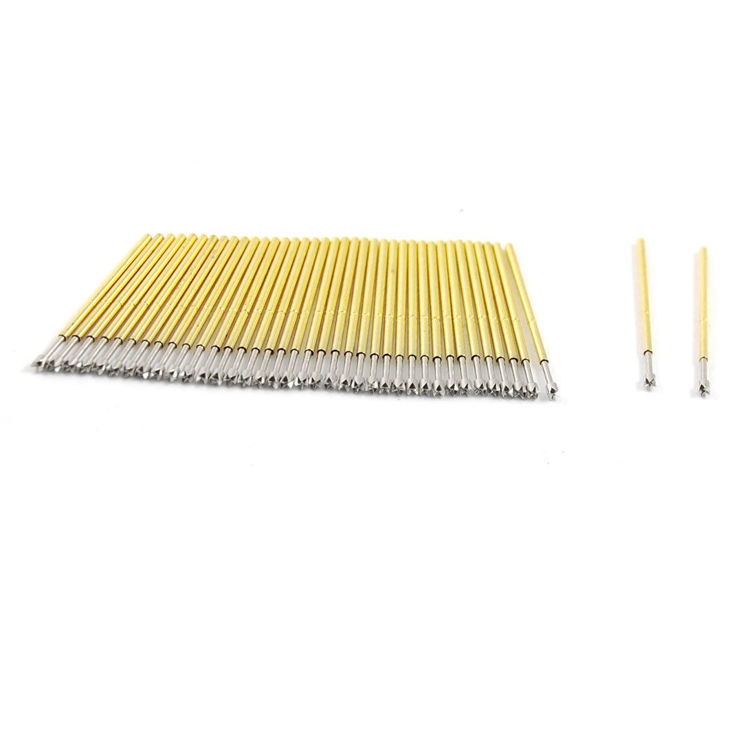 100 Pcs 0.8mm 4-Point Crown Tip 16.4mm Length Spring Test Probes Pin