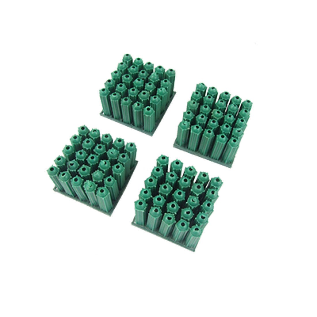 100 Pcs Screw Fixing Cyan 6mm Nonslip Plastic Wall Plugs