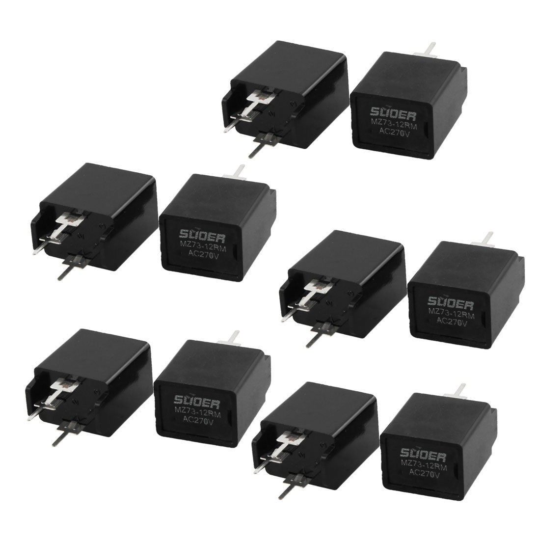 MZ73-12RM 12 Ohm AC 270V 3 Pin Black Degaussing Resistor CRT 10 Pcs