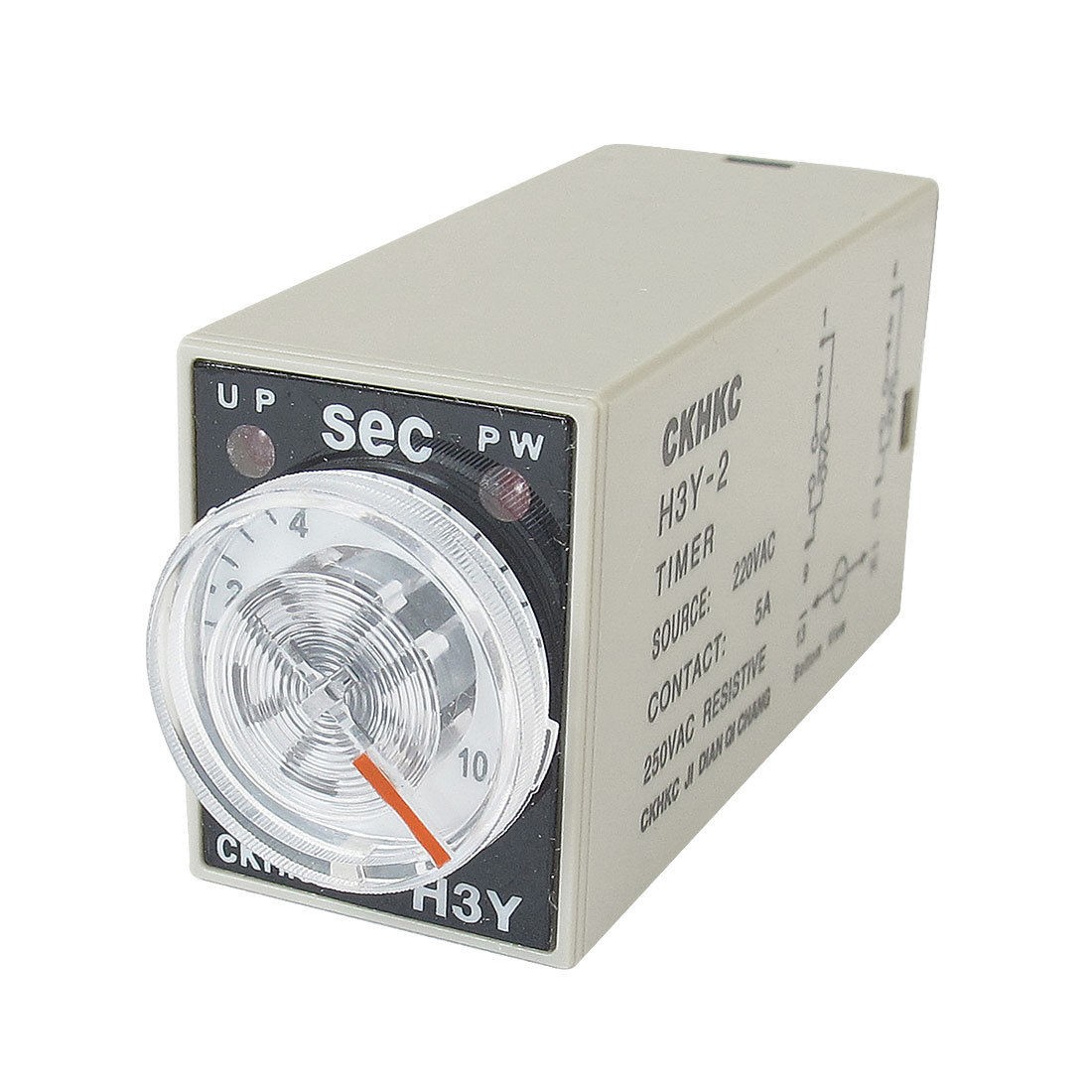 H3Y-2 AC 220V DPDT 0-10 Seconds 10S 8 Pins Power on Time Delay Relay