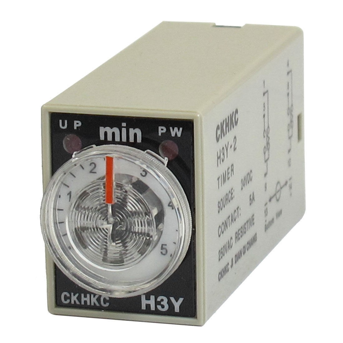 H3Y-2 DC 24V DPDT 0-5Min 5M 8 Pins Plug in Power on Time Delay Relay