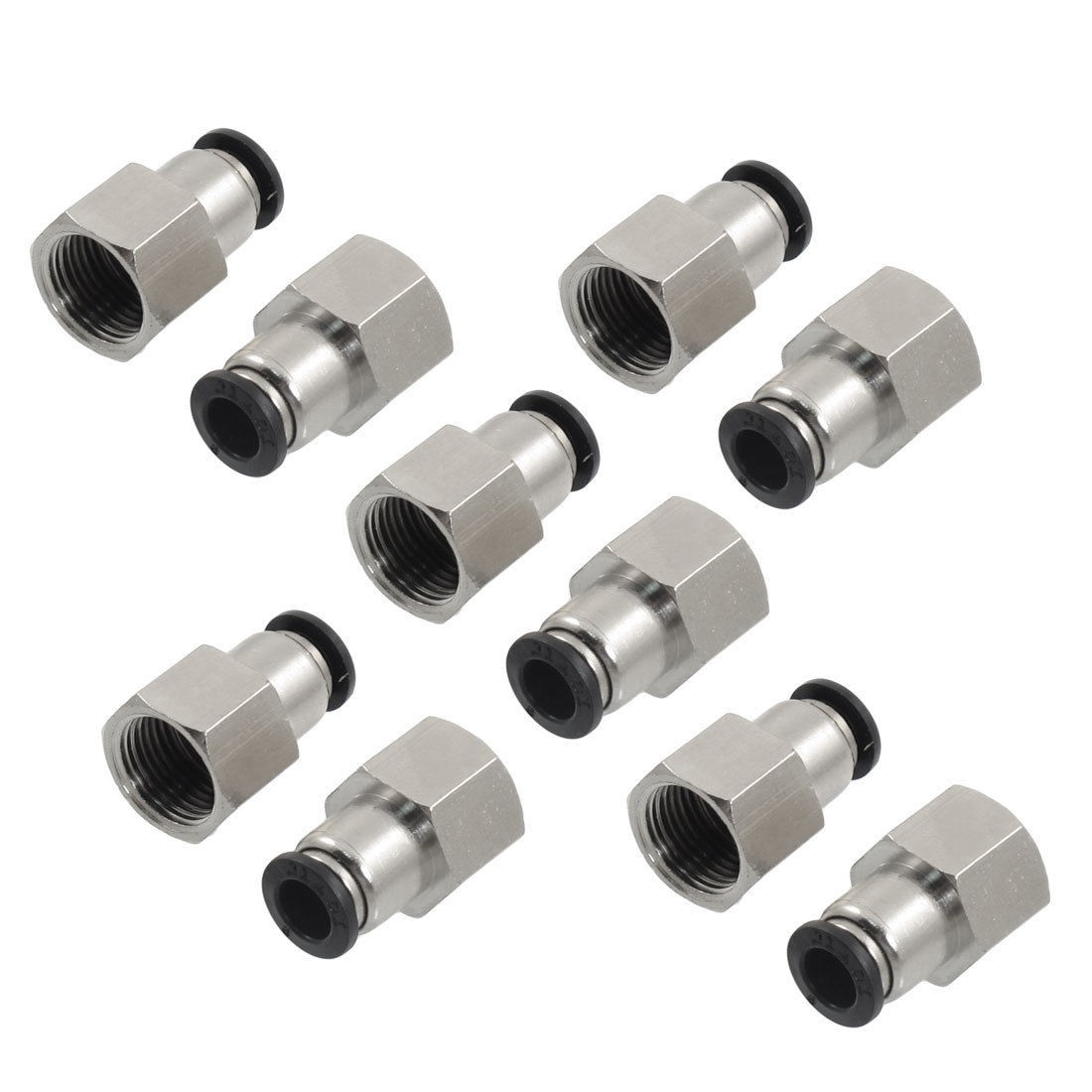10 Pcs 3/8" PT Female Thread 8mm Push In Joint Pneumatic Quick Fittings