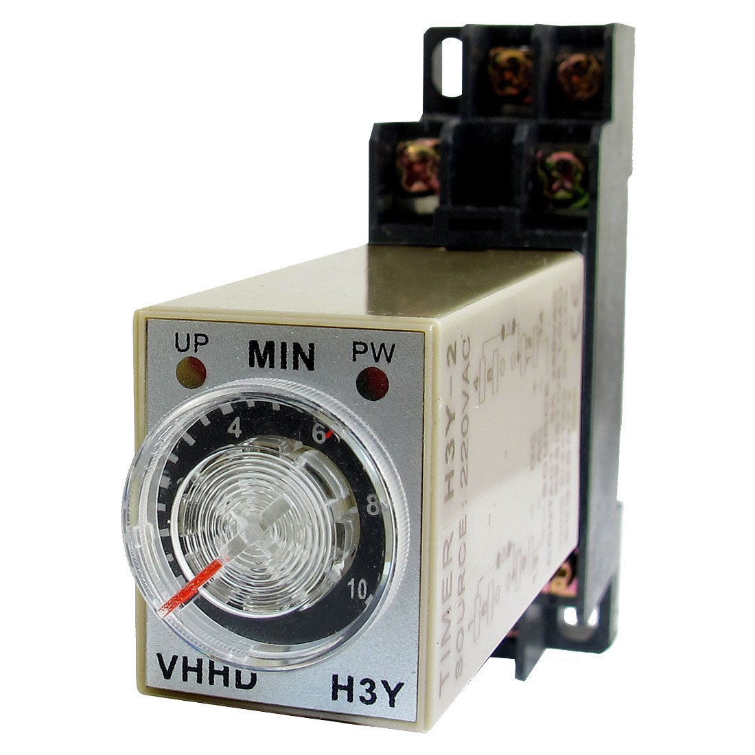 AC 220V 0-10 Minute 10m Timer Power On Delay Time Relay 8 Pin H3Y-2 w Socket