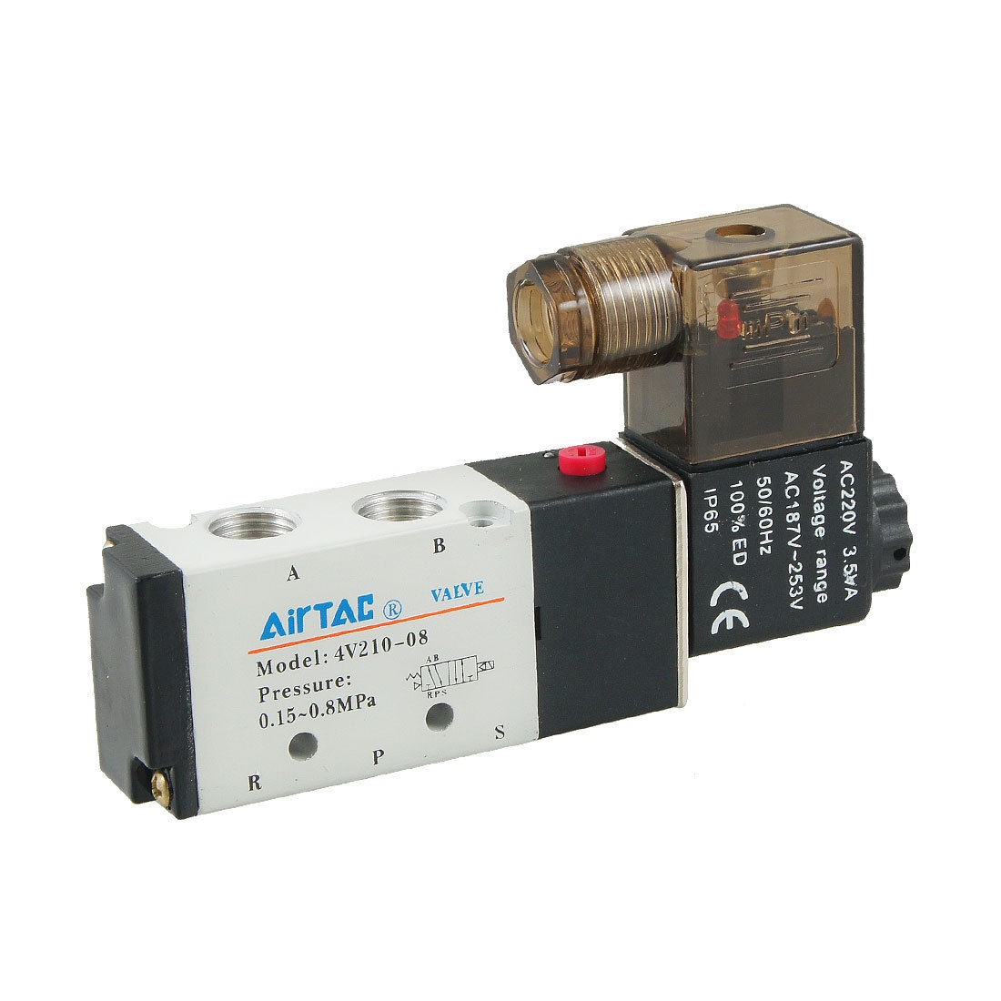 AC 220V 3 5VA Single Coil 2 Positions 5 Way Solenoid Valve 4V210 08
