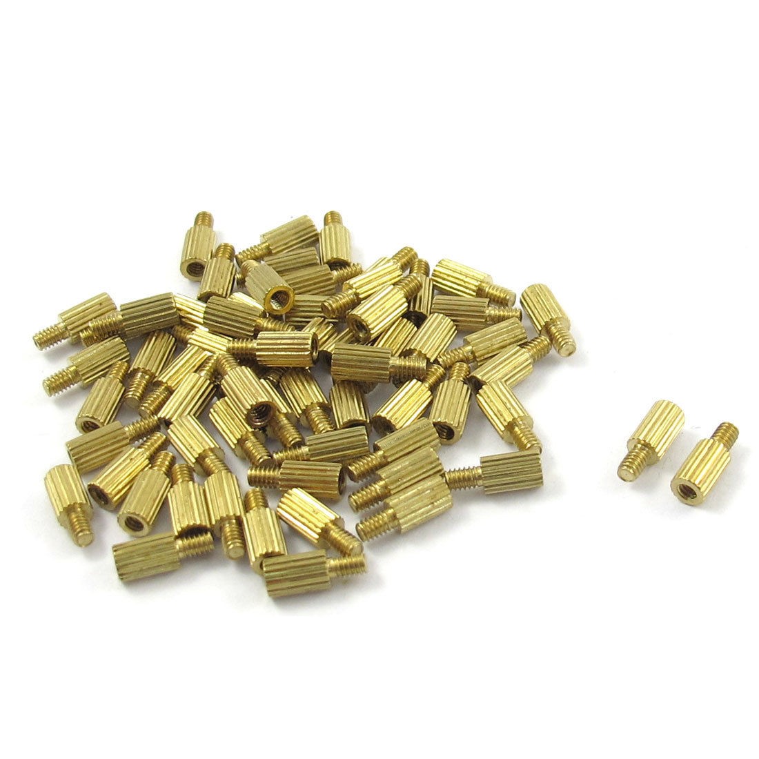 50 Pcs Male to Female Thread Brass Pillars Standoff Spacer M2x5mmx8mm