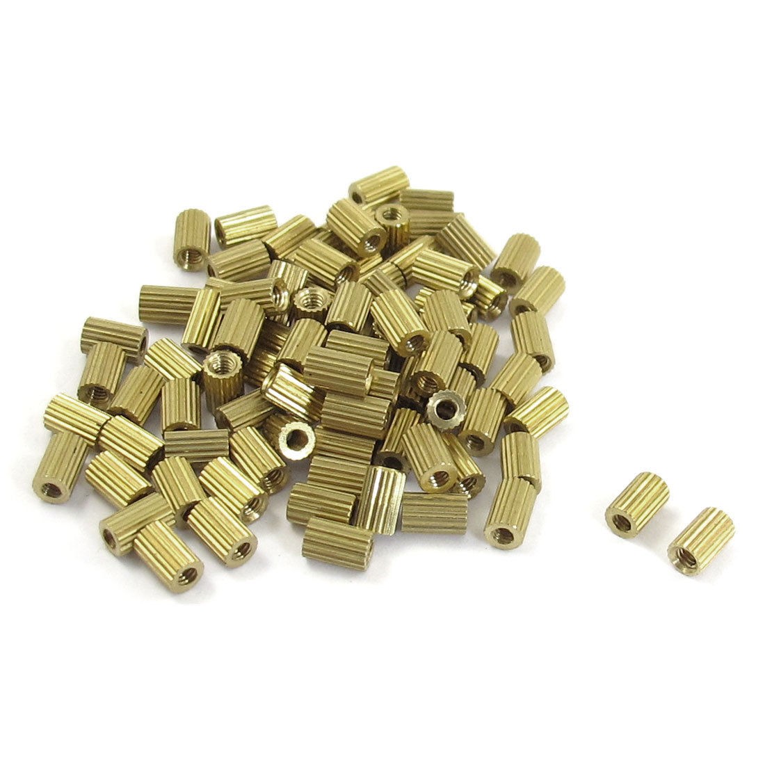 50 Pcs Female Threaded Pillars Brass Standoff Spacer Gold Tone M1.5x5mm