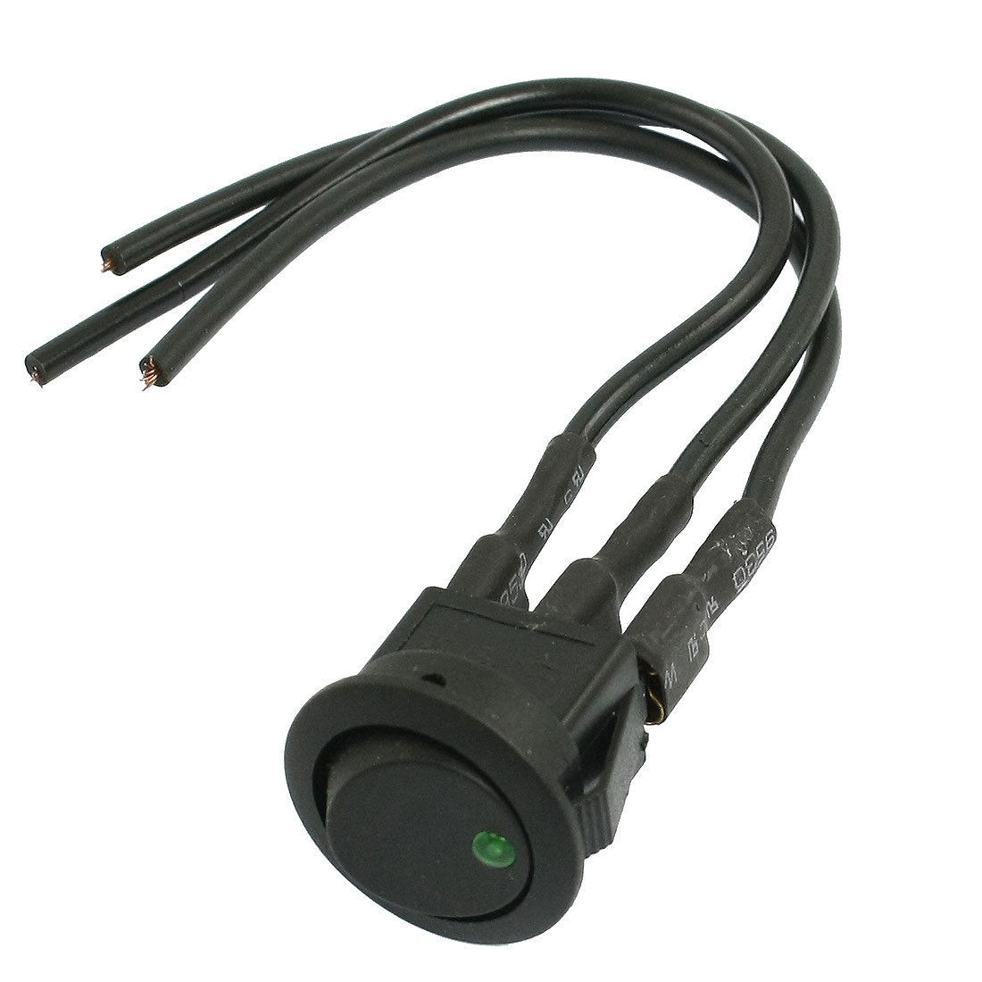 DC 12V 20A SPST 3 Pin ON/OFF Rocker Boat Switch w Green Indicator Light