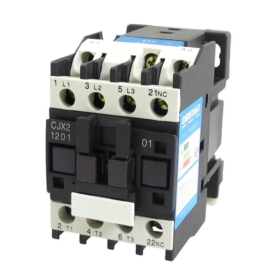 660V 20A 3 Phase 3P N/C AC Contactor DIN Rail Mount 24V Coil CJX2-1201