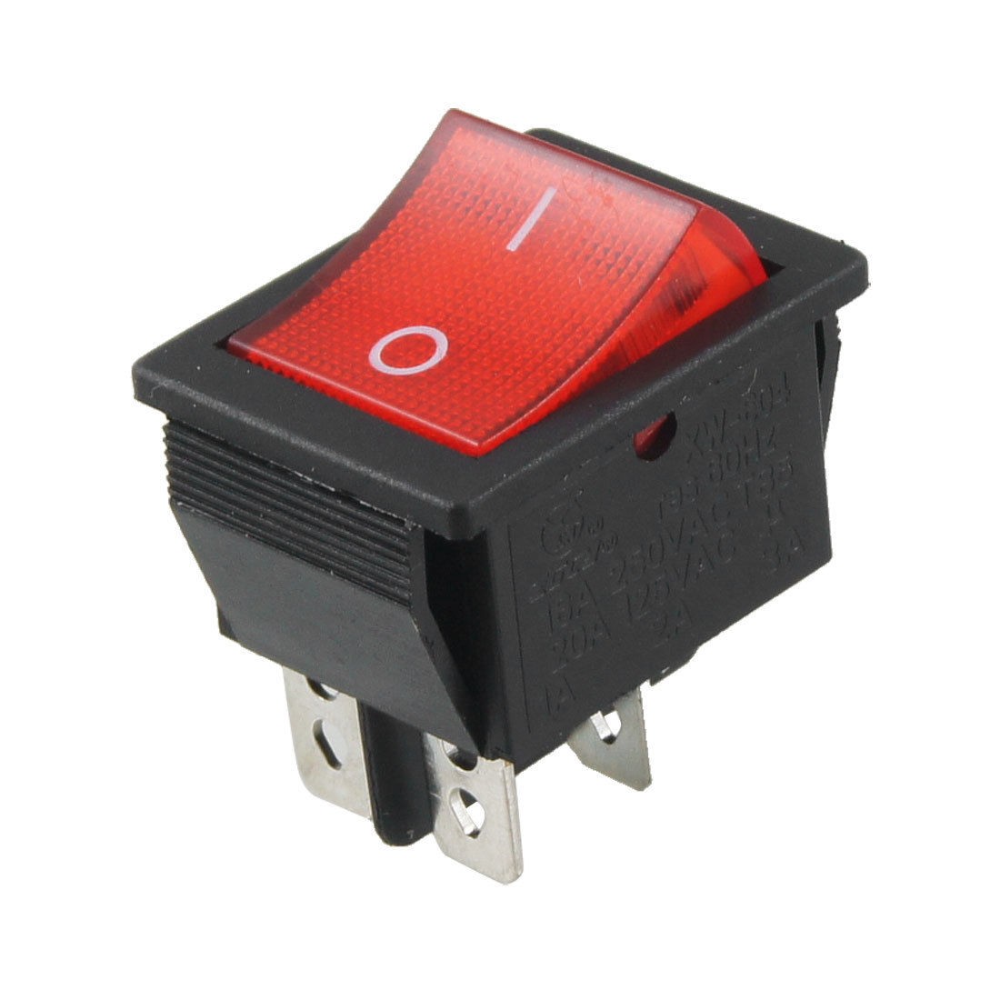 Metal 4 Pin DPST on/off Rocker Switch AC 250V/16A 125V/20A