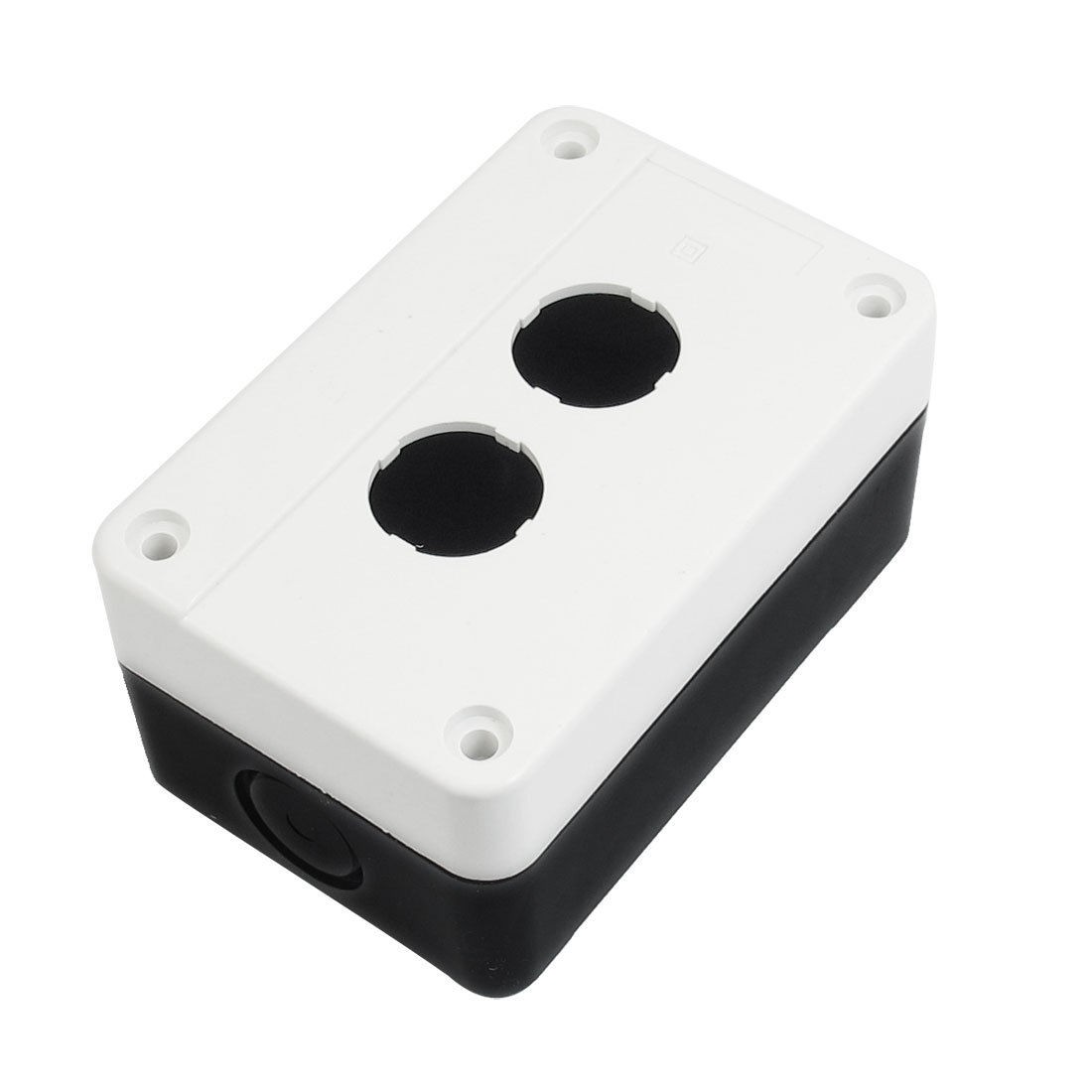 Black White Plastic Two Push Button Switch Control Station Box Case