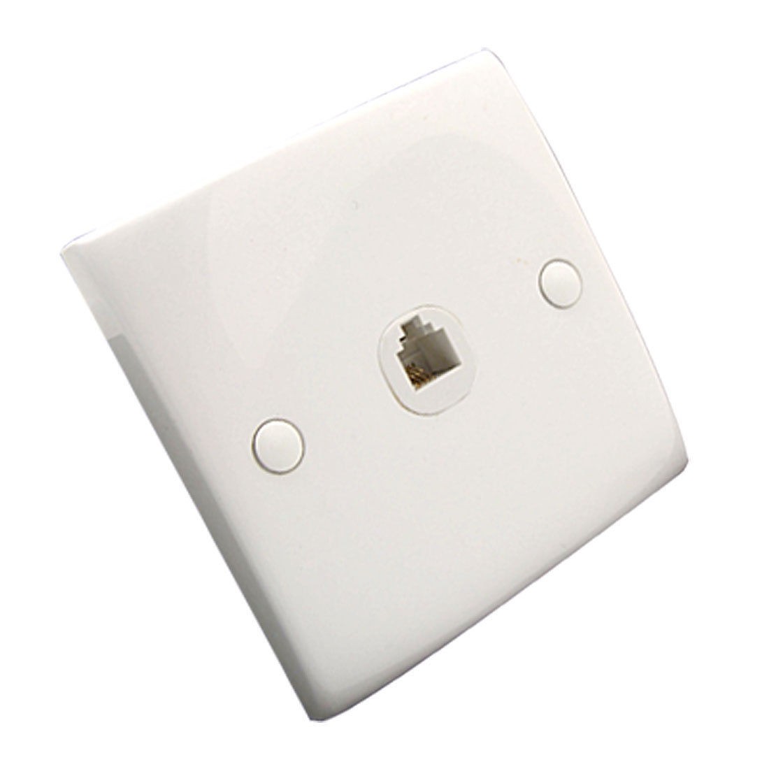 Single Gang 4 Pin RJ11 Telephone Female Jack Outlet Wall Plate White