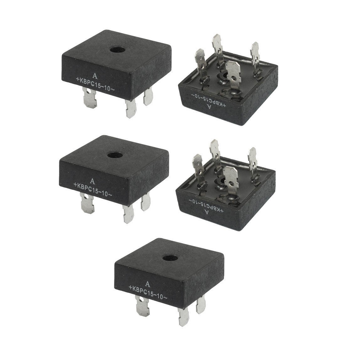 KBPC15-10 Single Phase Metal Case Bridge Rectifier 1000V 15A 5 Pcs