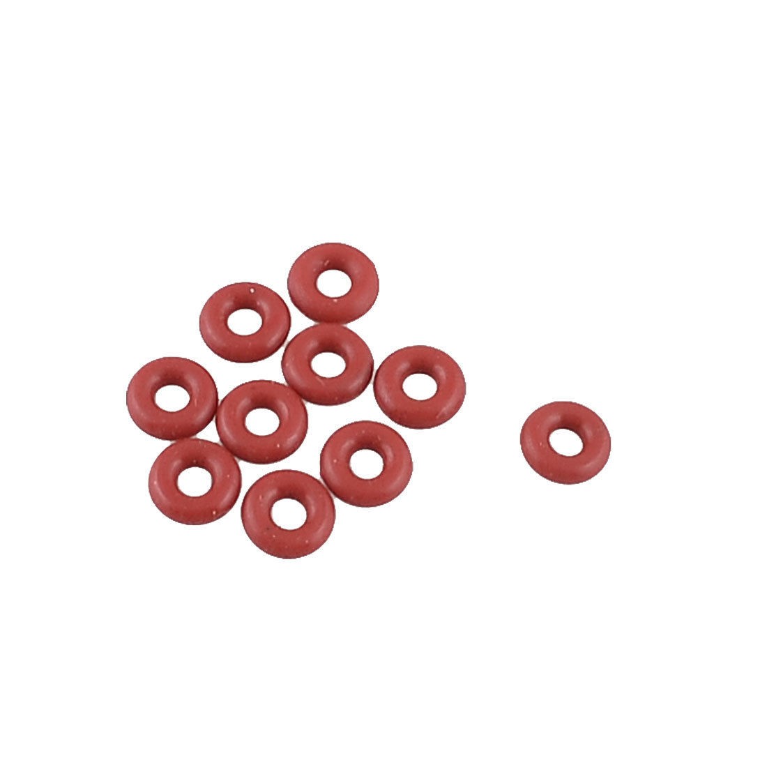 8mm x 3mm x 2.5mm Red Rubber O Shaped Rings Oil Seal Gasket Washer 10 Pcs