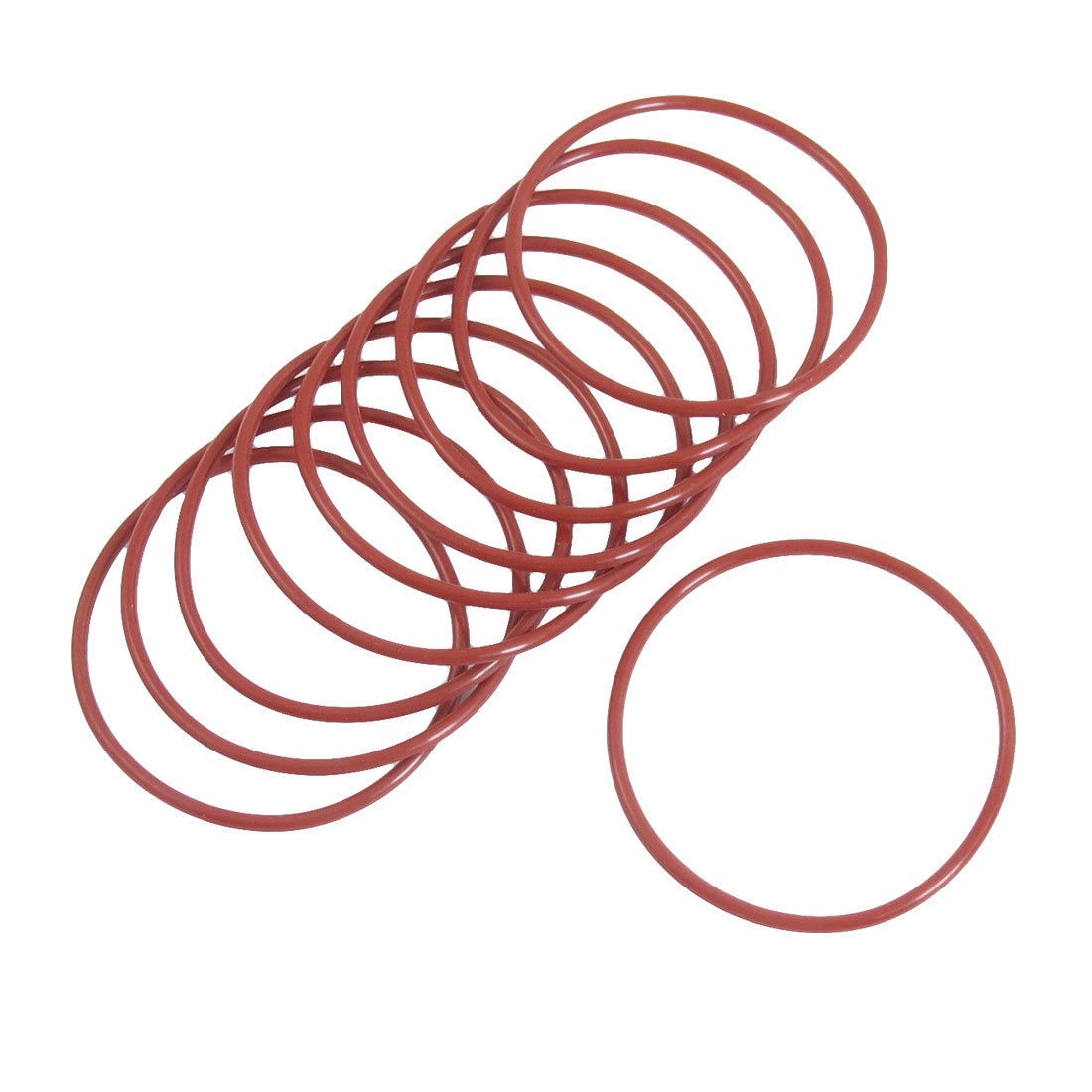 10 Pcs 60 x 2.5mm Mechanical Rubber O Ring Oil Seal Gaskets Red