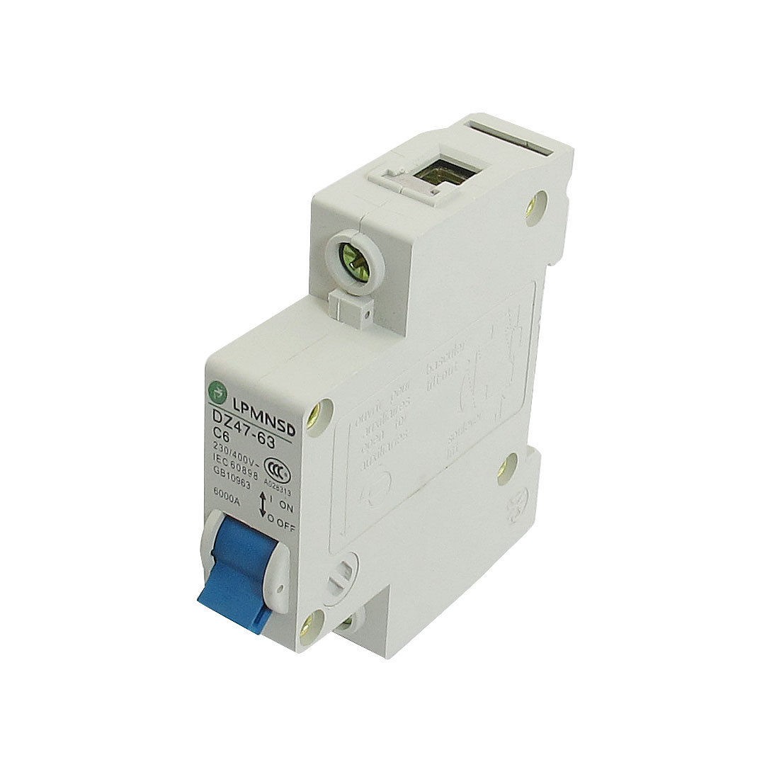 DZ47-63 C6 6A 230/400VAC 6000A Breaking Capacity 1 Poles Circuit Breaker