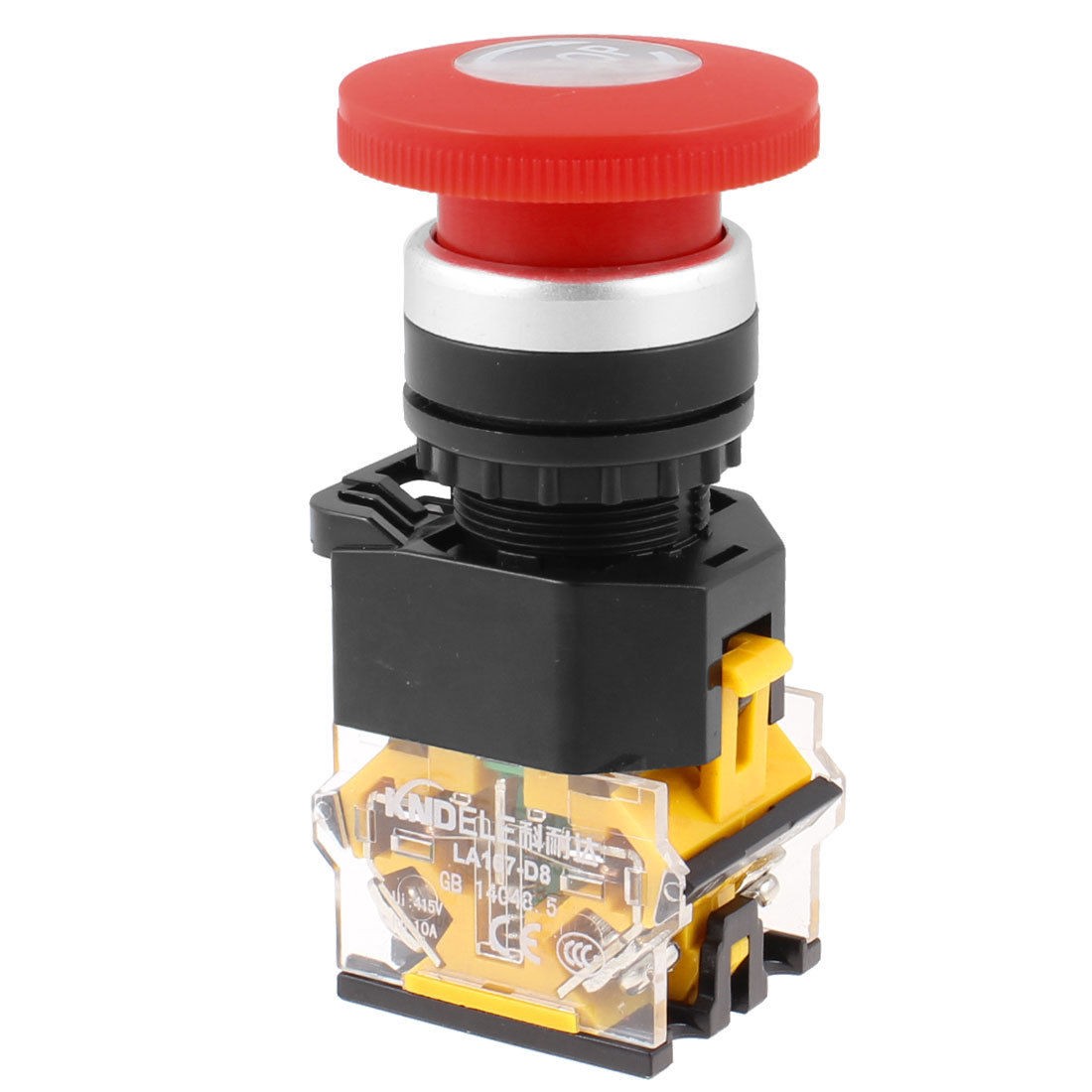 Locking Design 1 N/O N/C Red Sign Ignition Push Button Switch