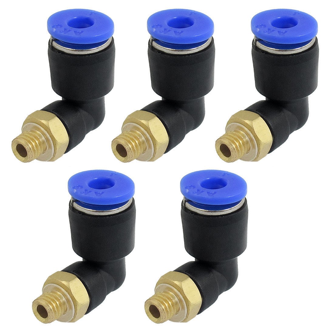 4mm Hole 5mm Threaded Pneumatic Quick Fitting Joint Connector 5PCS