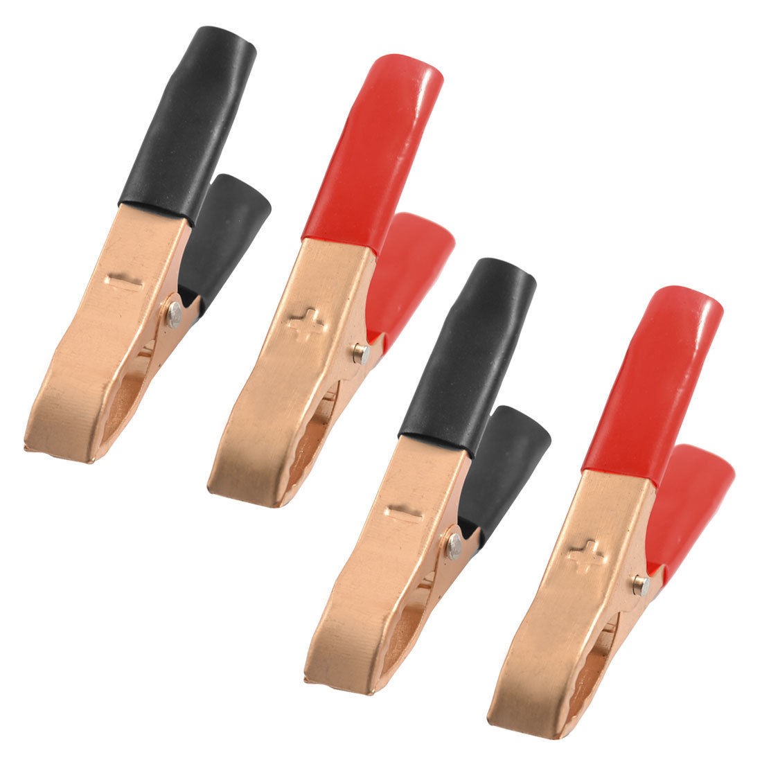 8 Pcs 75mm Plastic Covered Metal Copper Tone Alligator Clips 30A