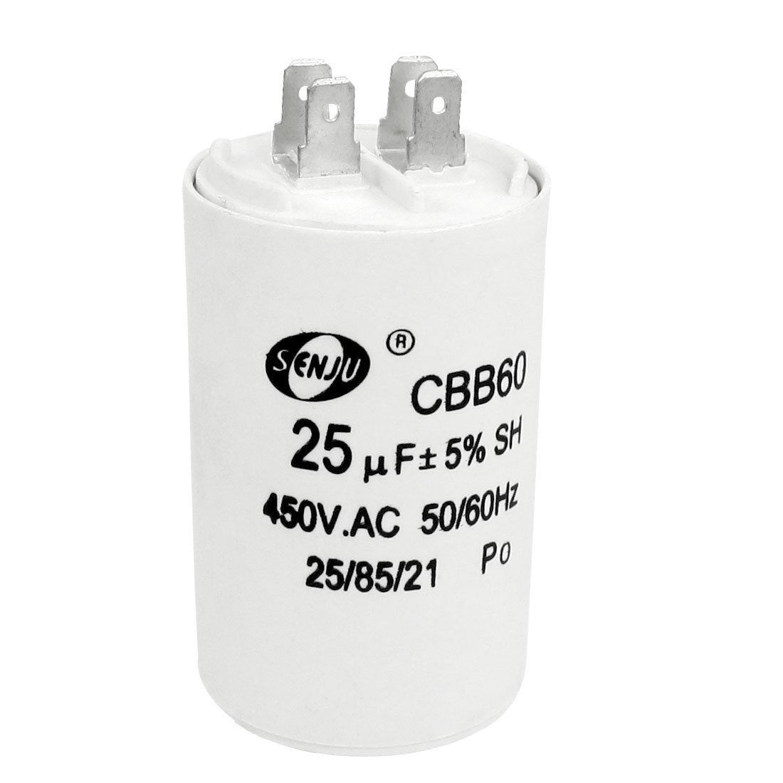 CBB60 25uF AC 450V Polypropylene Film Motor Capacitor for Washing Machine