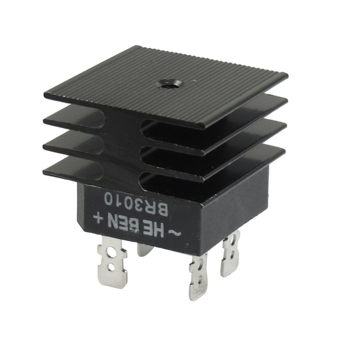 BR3010 30A 1KV Single Phase Bridge Rectifier Half-Wave Black w Heatsink