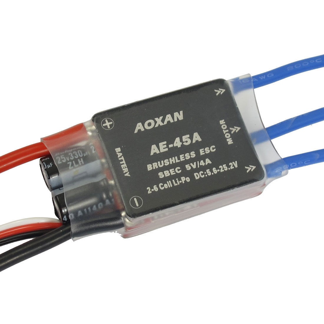 45A Brushless Motor Speed Controller ESC 2-6S 4A/5V SBEC for RC Glider Airplane