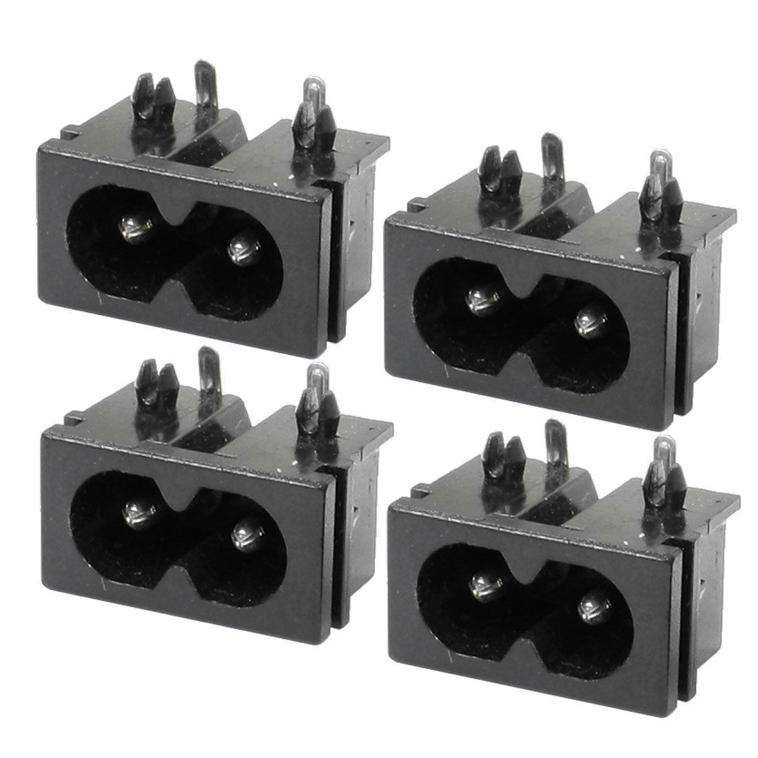 4 Pcs Male Plug IEC320 C8 AC Power Inlet Socket Connector 2.5A 250VAC