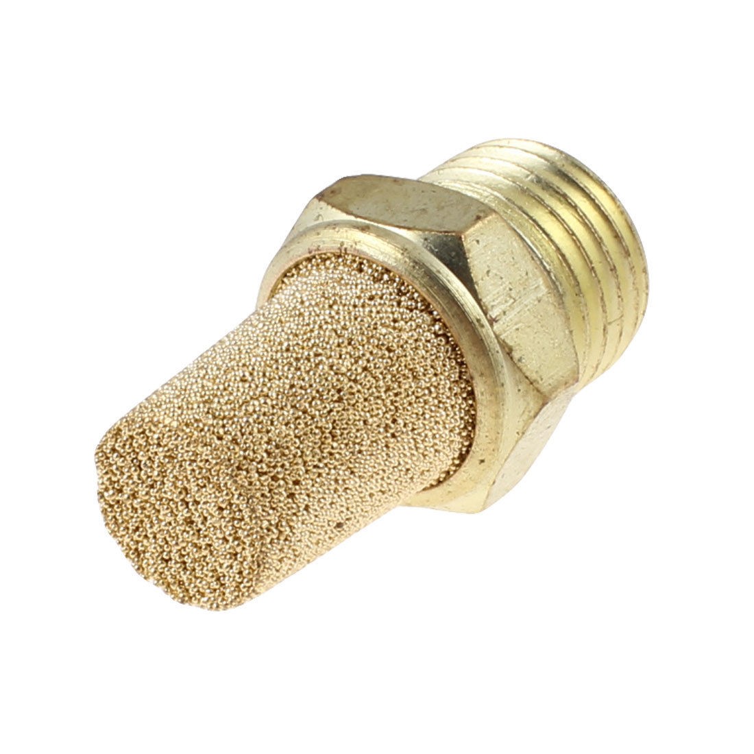 1/4" PT Thread Sintered Pneumatic Air Exhaust Silencer Muffler Gold Tone